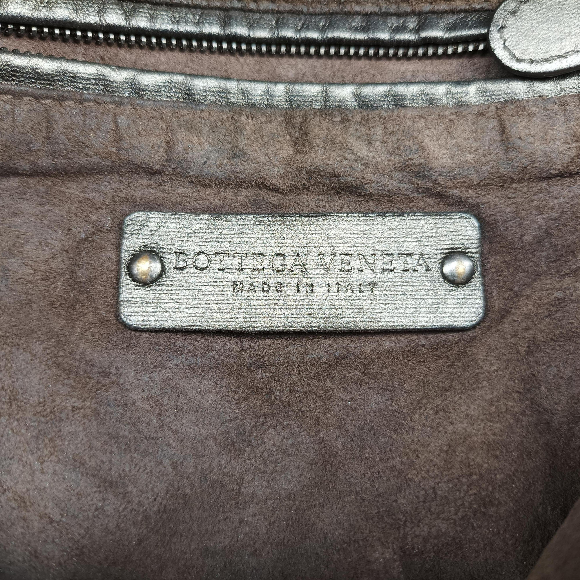 NODINI Intrecciato Silver Gray lambskin B03615631Kノディーニ イントレチャート シルバーグレー ラムスキン B03615631K