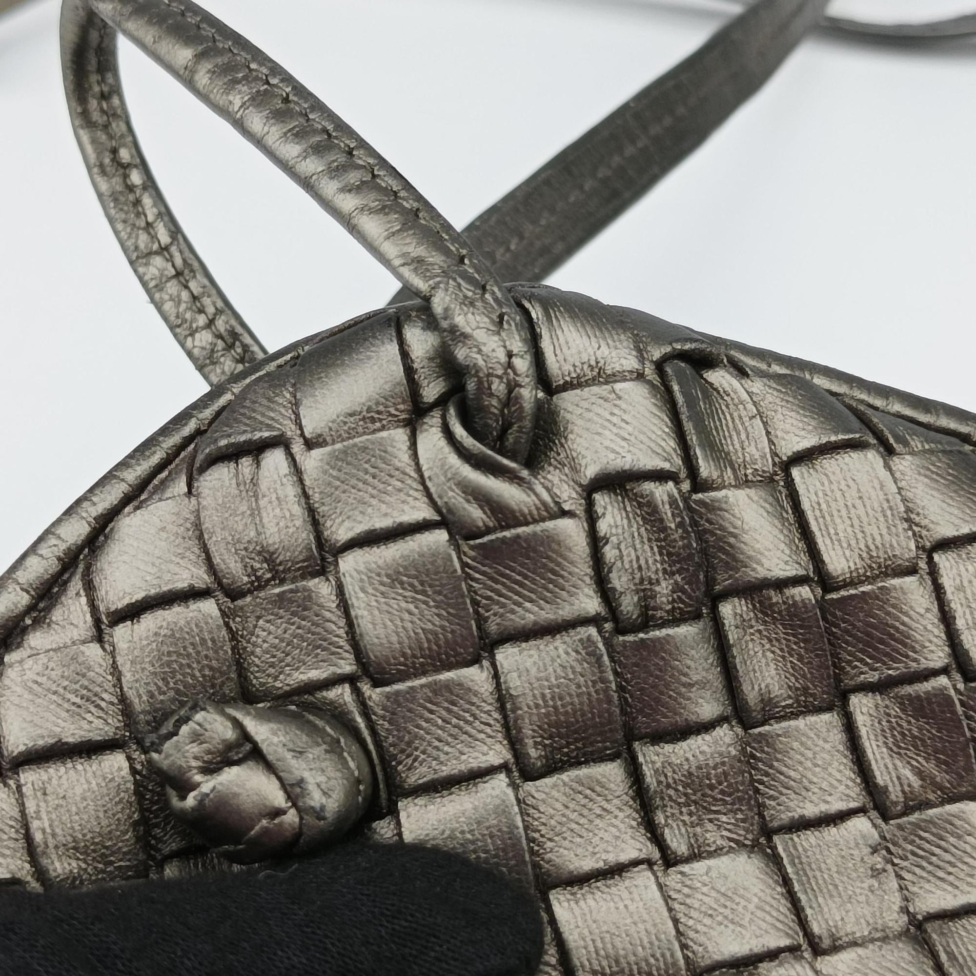 NODINI Intrecciato Silver Gray lambskin B03615631Kノディーニ イントレチャート シルバーグレー ラムスキン B03615631K