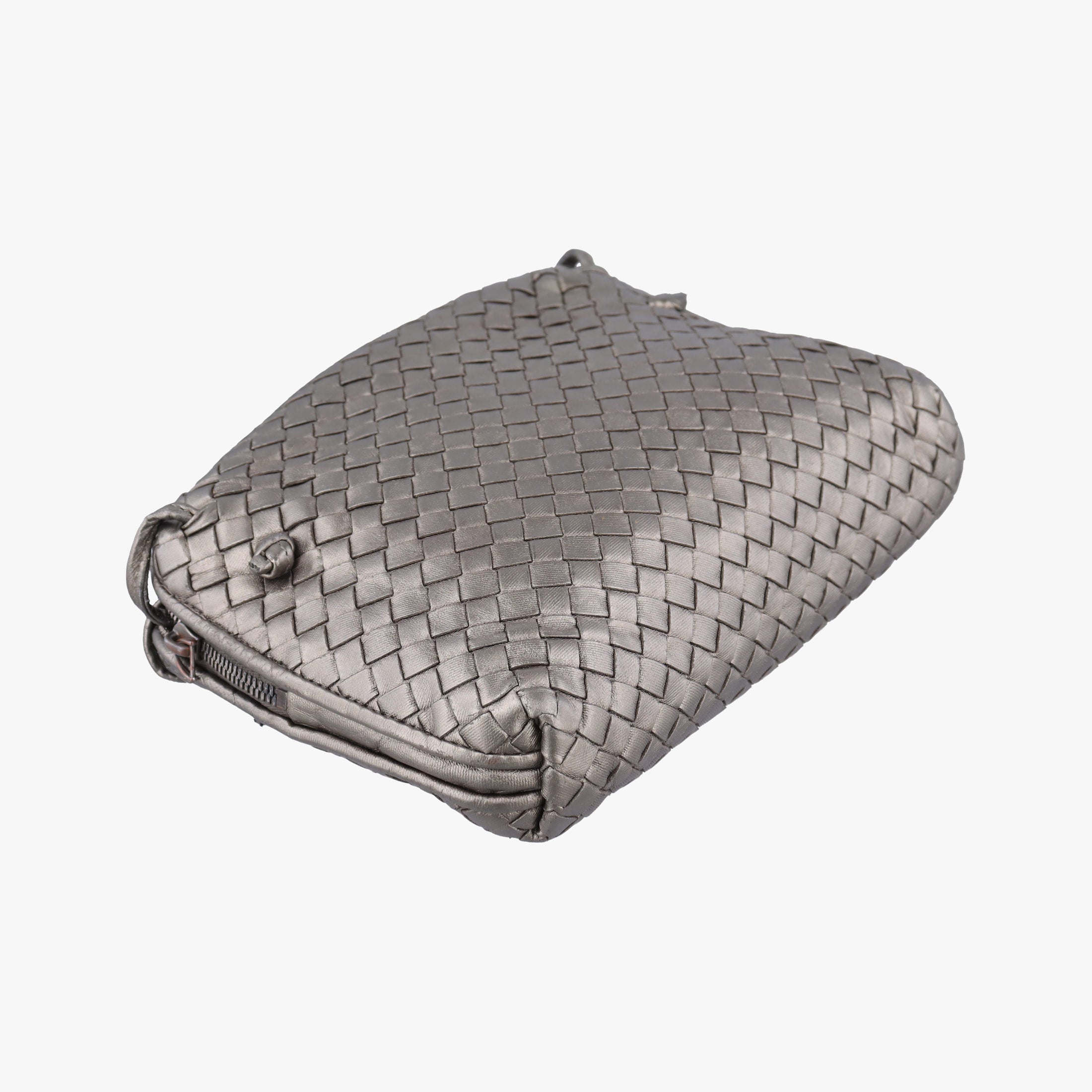 NODINI Intrecciato Silver Gray lambskin B03615631Kノディーニ イントレチャート シルバーグレー ラムスキン B03615631K