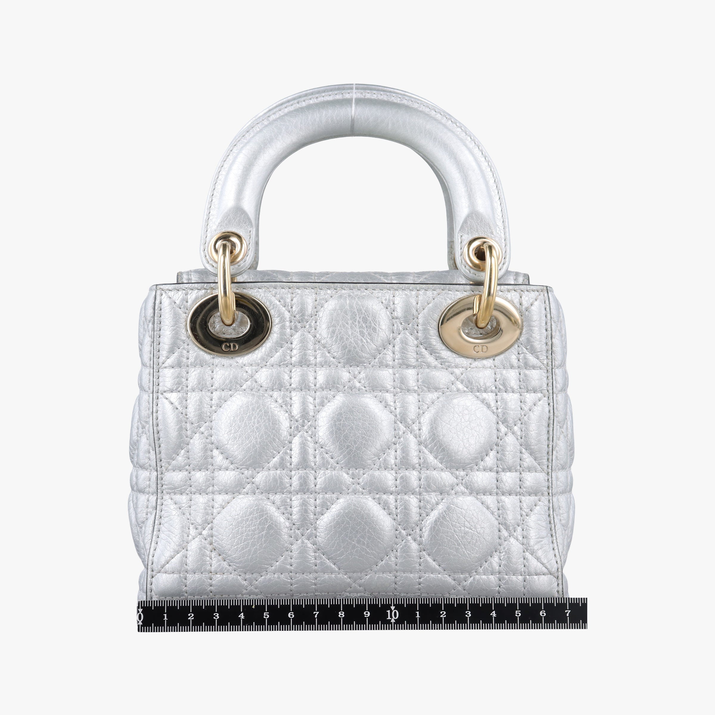 Lady Dior Silver lambskin 02-MA-0127レディディオール シルバー ラムスキン 02-MA-0127