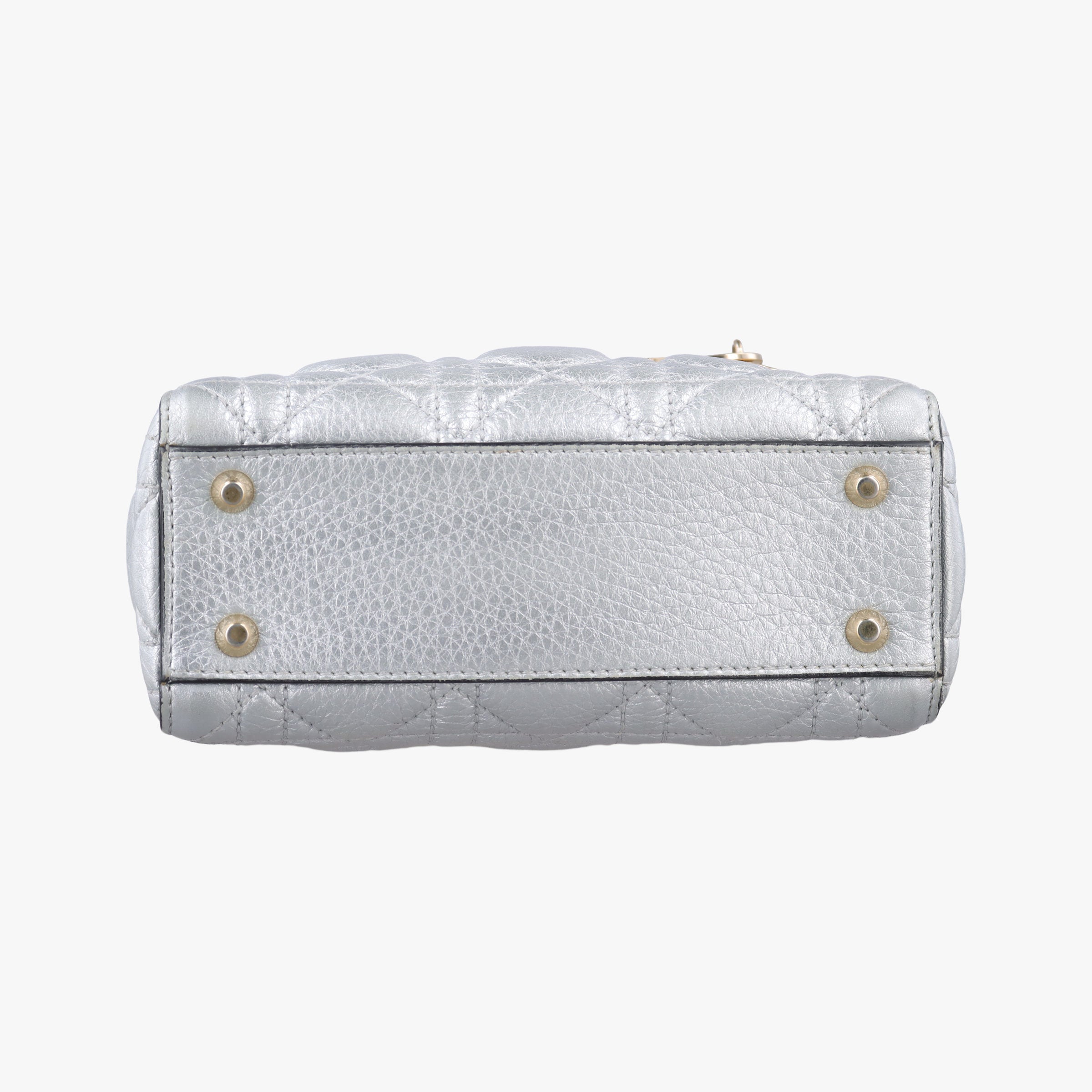 Lady Dior Silver lambskin 02-MA-0127レディディオール シルバー ラムスキン 02-MA-0127