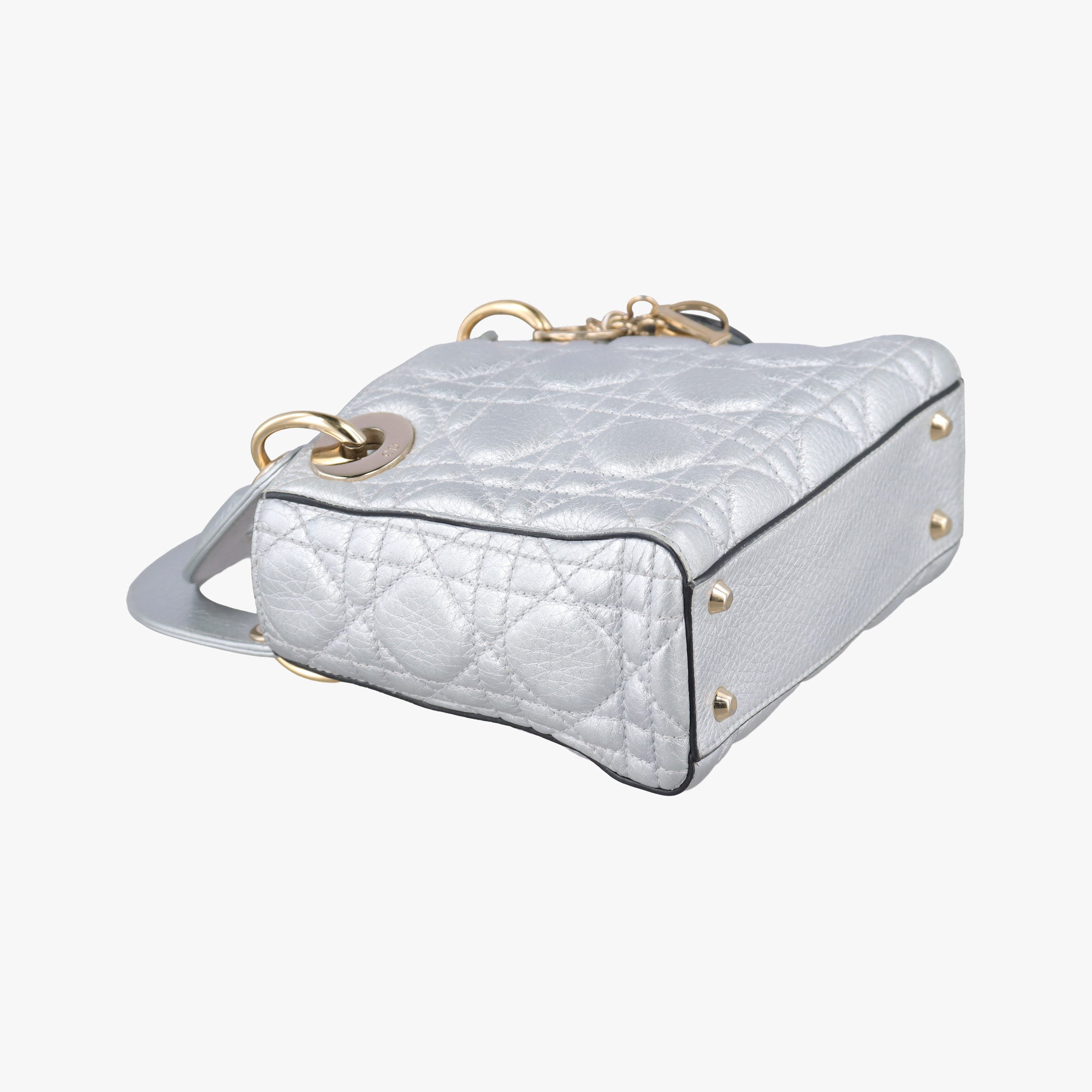 Lady Dior Silver lambskin 02-MA-0127レディディオール シルバー ラムスキン 02-MA-0127