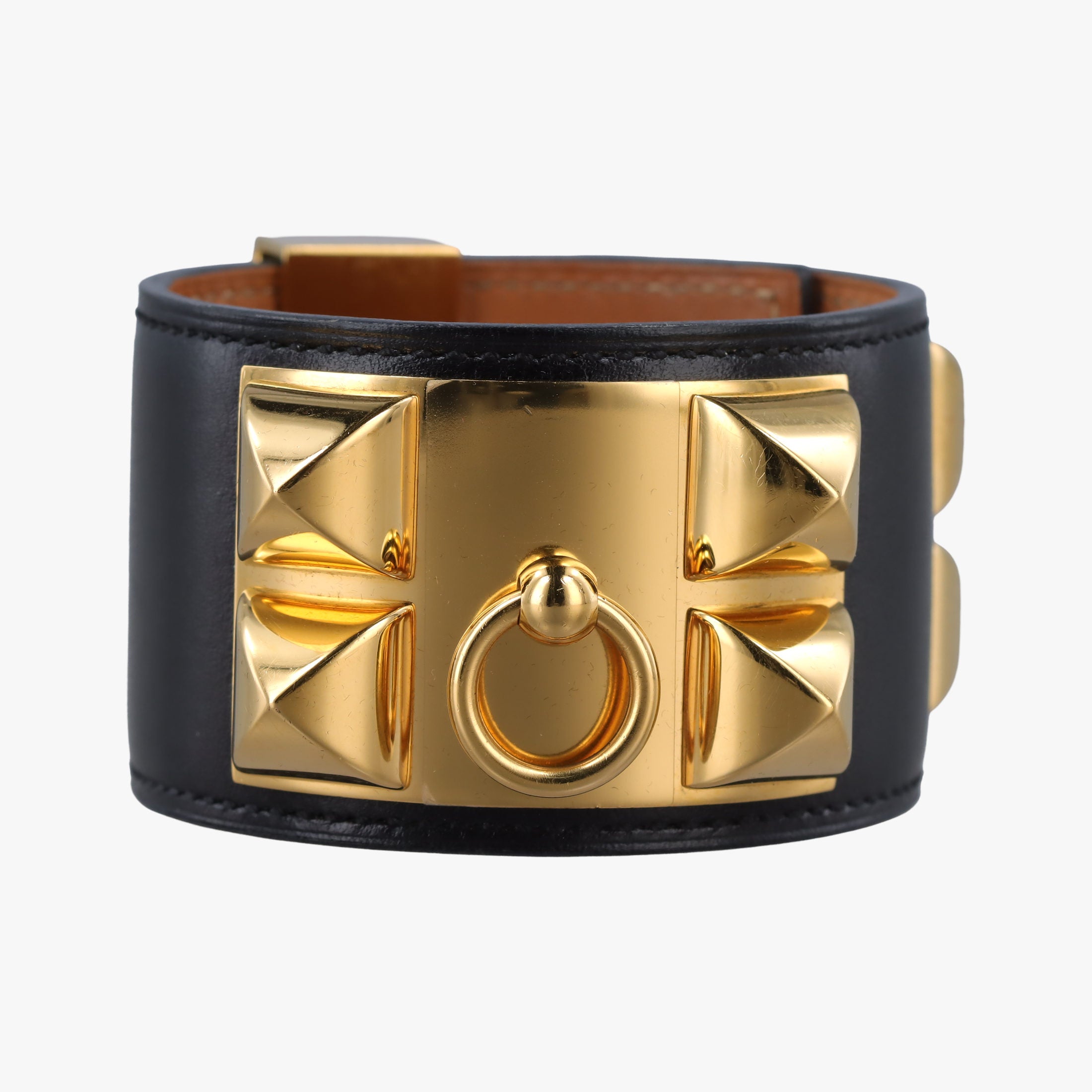 Collier de Chien Black×golden Leather × GP S T NM 010コリエ ド シアン ブラック×ゴールド レザー×GP S T NM 010