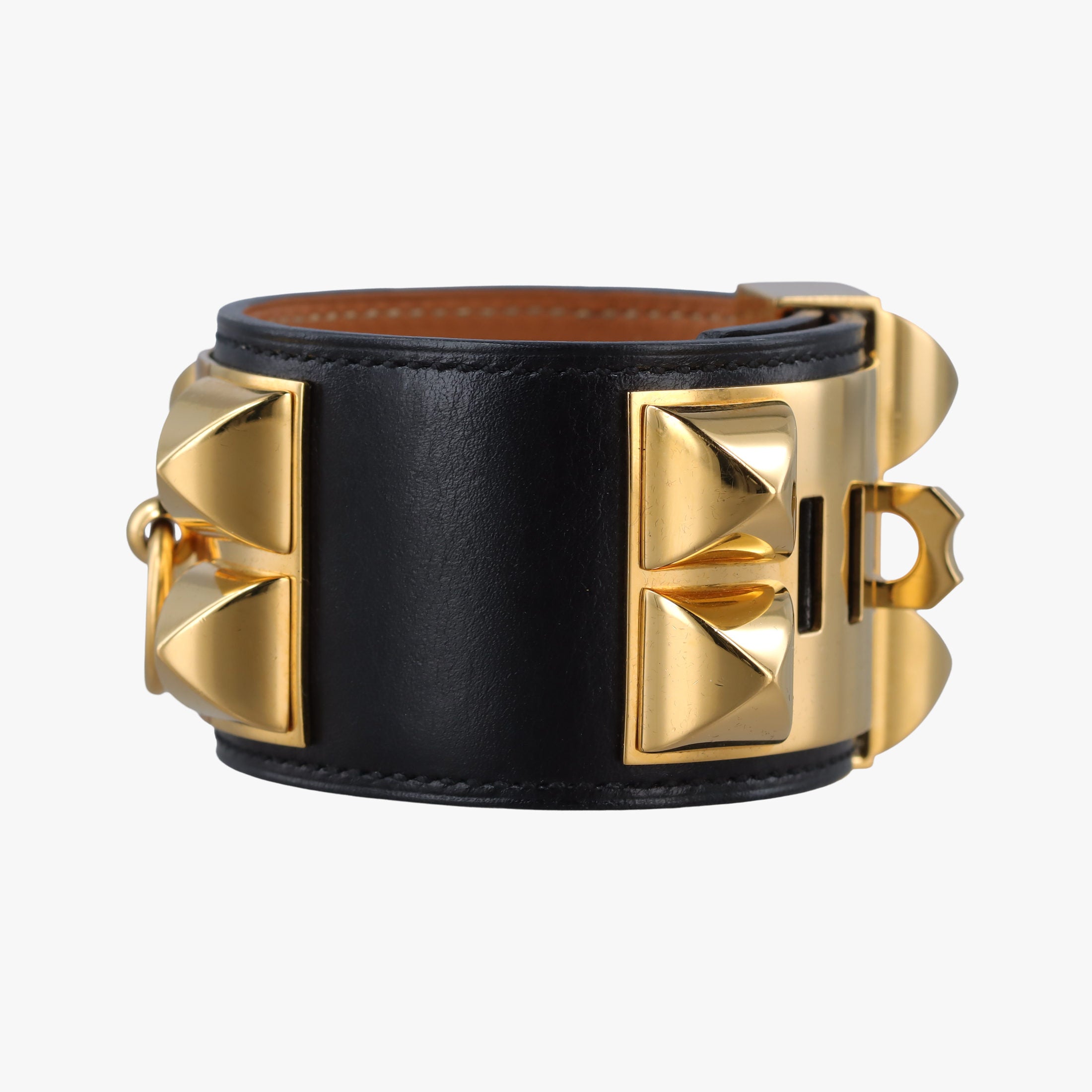 Collier de Chien Black×golden Leather × GP S T NM 010コリエ ド シアン ブラック×ゴールド レザー×GP S T NM 010