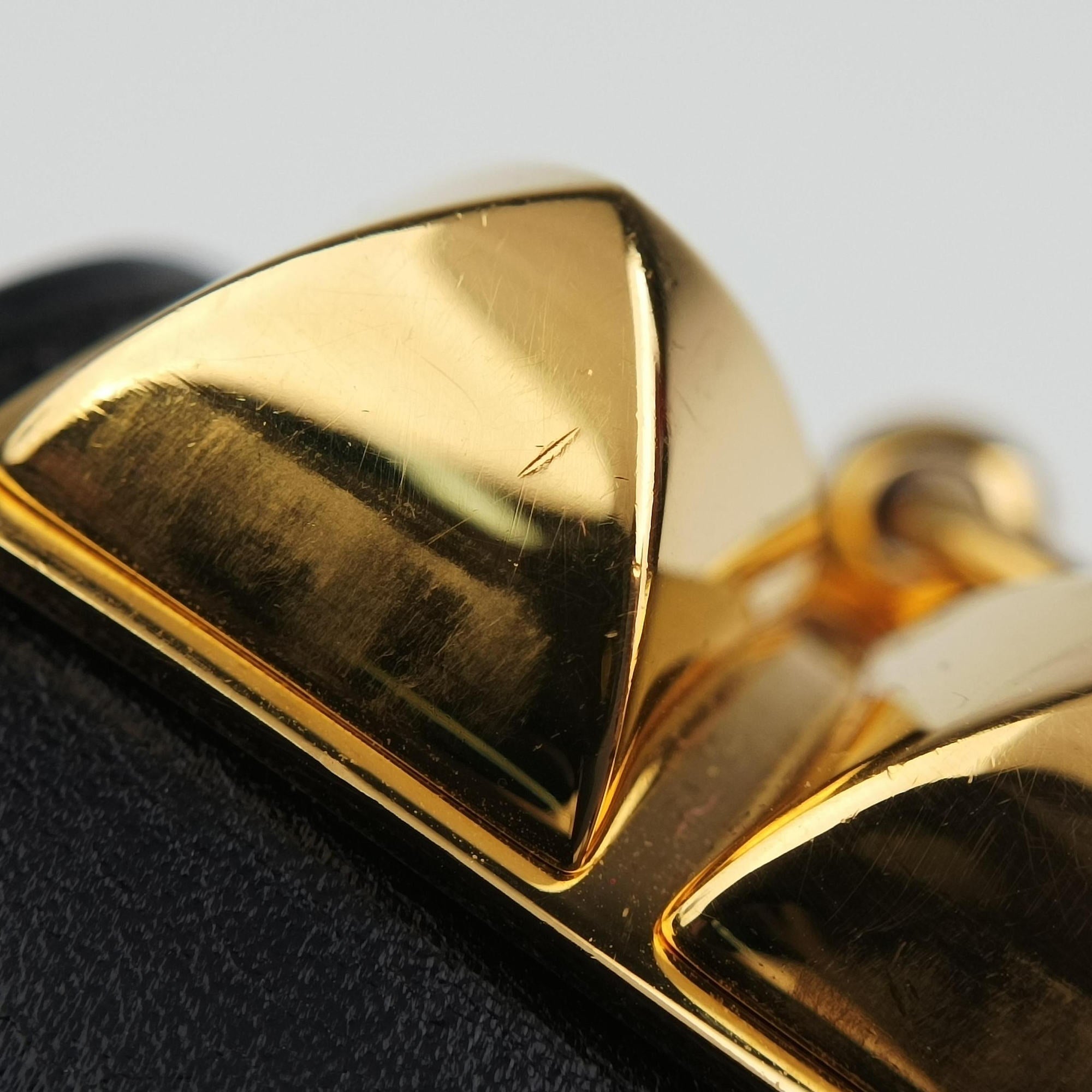 Collier de Chien Black×golden Leather × GP S T NM 010コリエ ド シアン ブラック×ゴールド レザー×GP S T NM 010