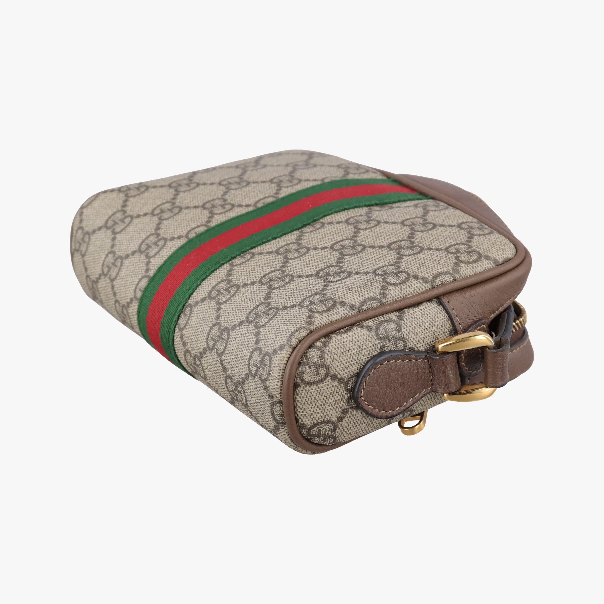 OPHIDIA Brown×red×green PVC coated canvas×leather 517350 オフィディア ブラウン×レッド×グリーン PVCコーティングキャンバス×レザー 517350