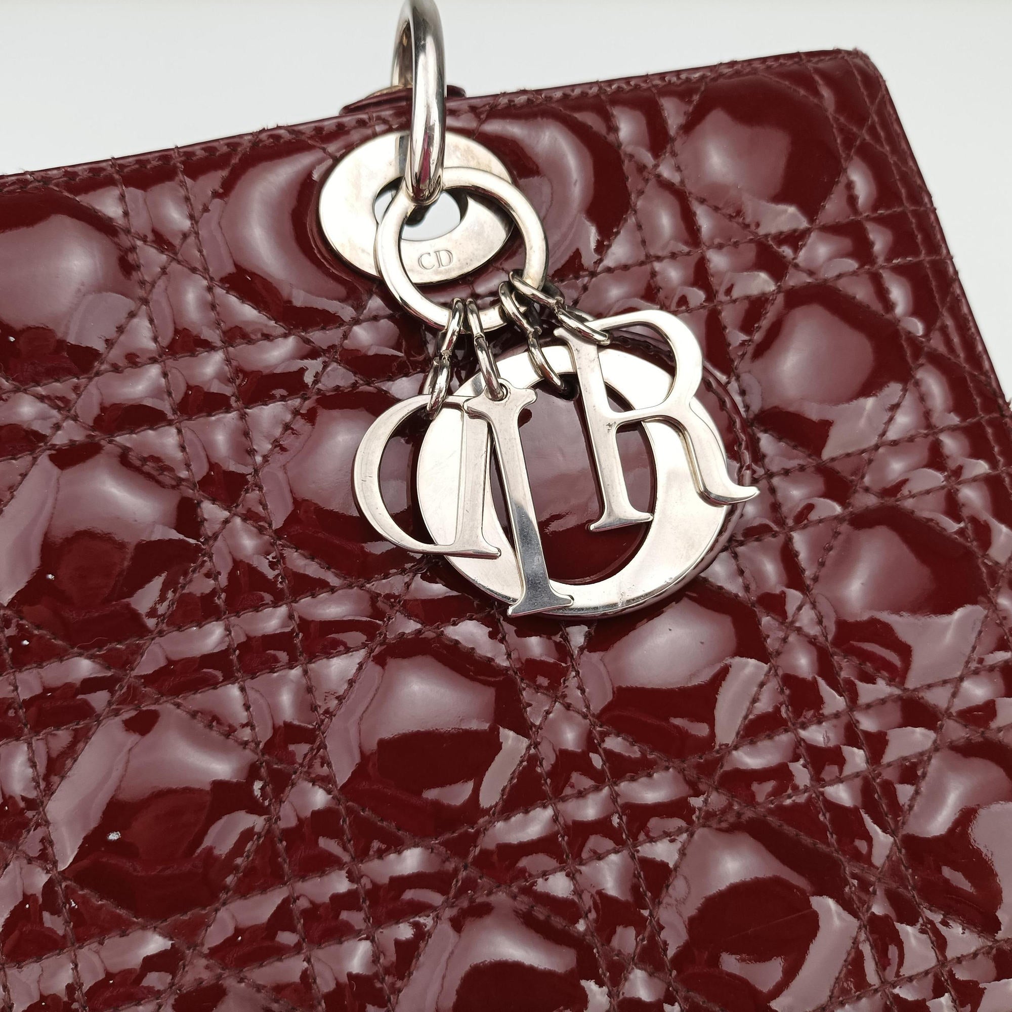 Lady Dior Burgundy patent 15-BO-0141 Bレディディオール ワインレッド パテント 15-BO-0141 B