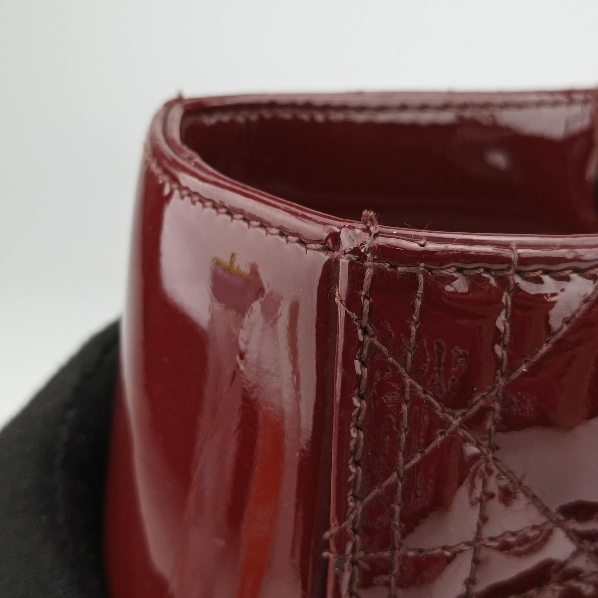 Lady Dior Burgundy patent 15-BO-0141 Bレディディオール ワインレッド パテント 15-BO-0141 B