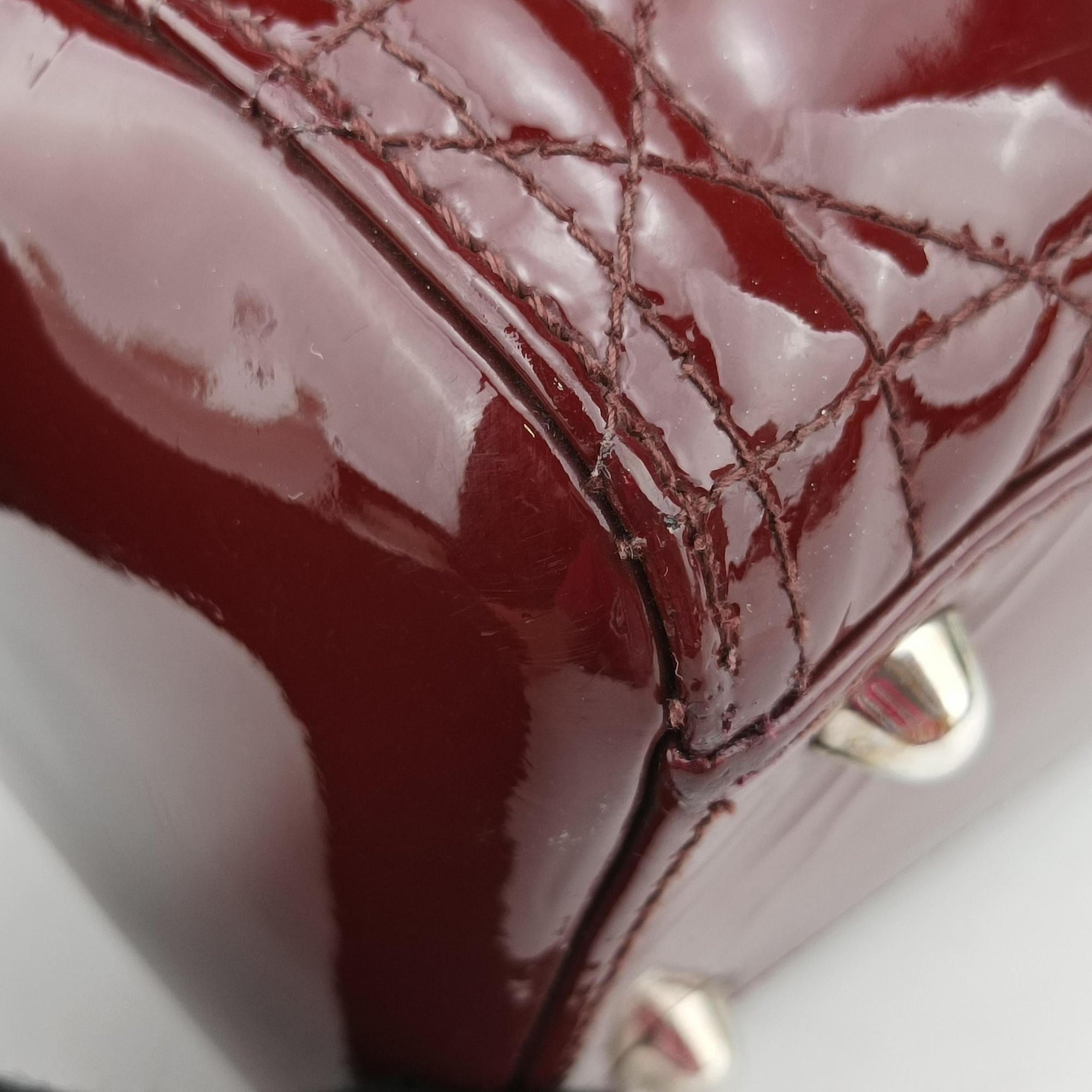 Lady Dior Burgundy patent 15-BO-0141 Bレディディオール ワインレッド パテント 15-BO-0141 B