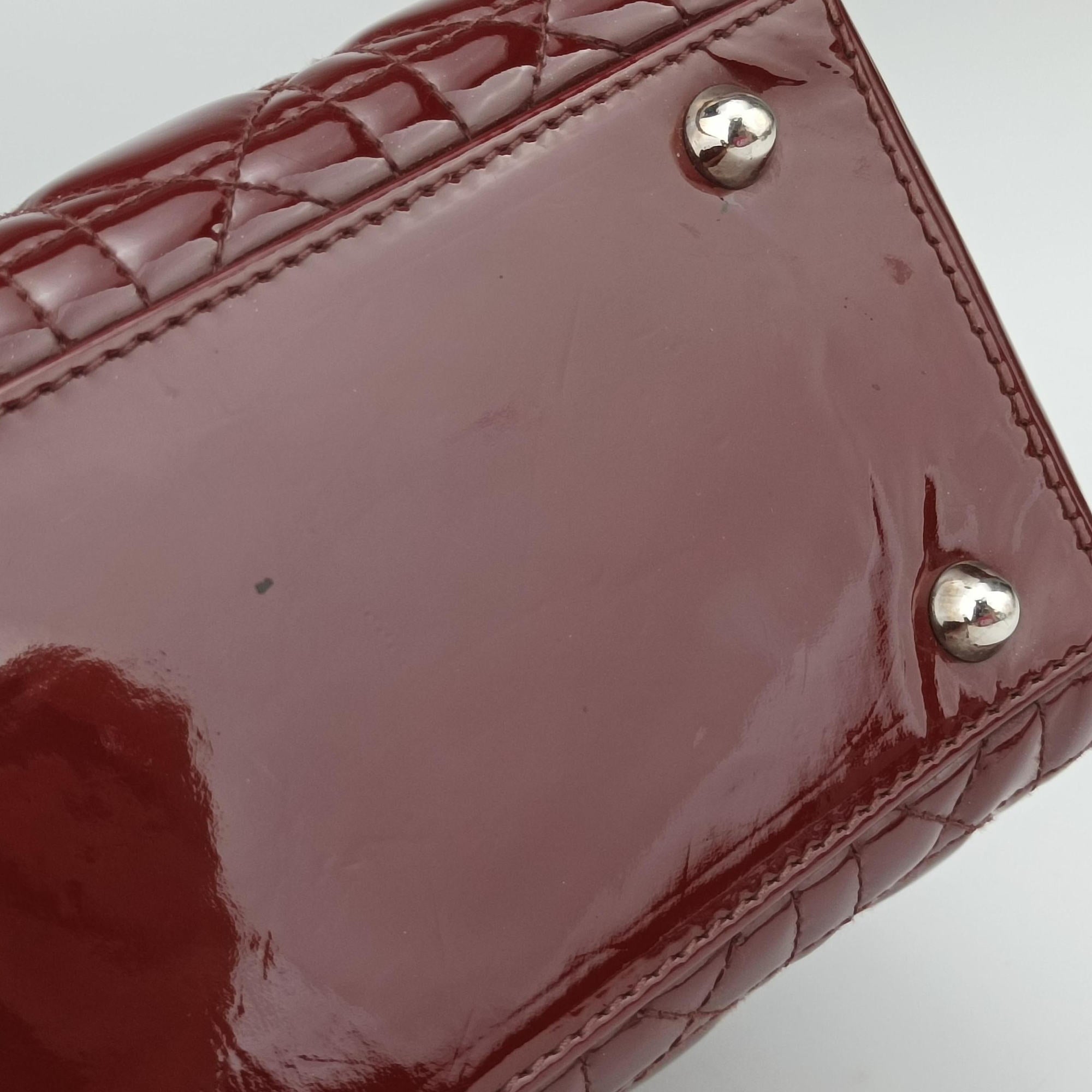 Lady Dior Burgundy patent 15-BO-0141 Bレディディオール ワインレッド パテント 15-BO-0141 B