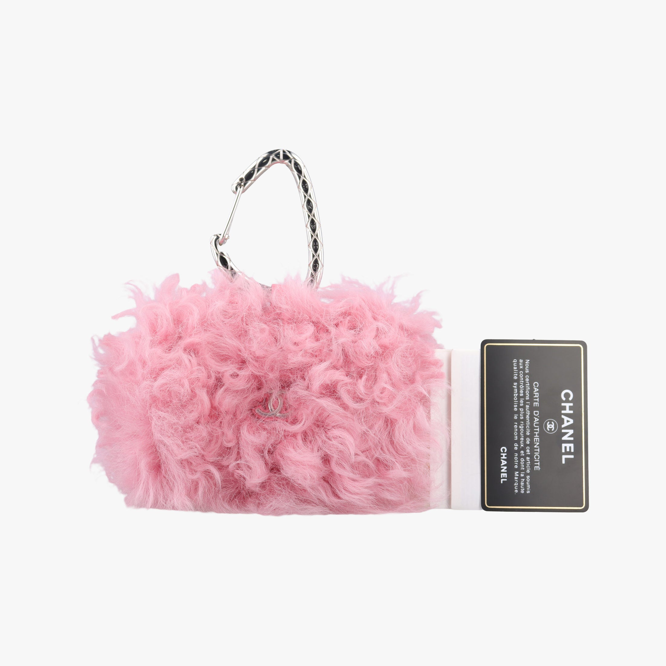 Shearling CC Hook Card Holder Pink wool AP2397 31607906シアリングCCフックカードホルダー ピンク ウール AP2397 31607906