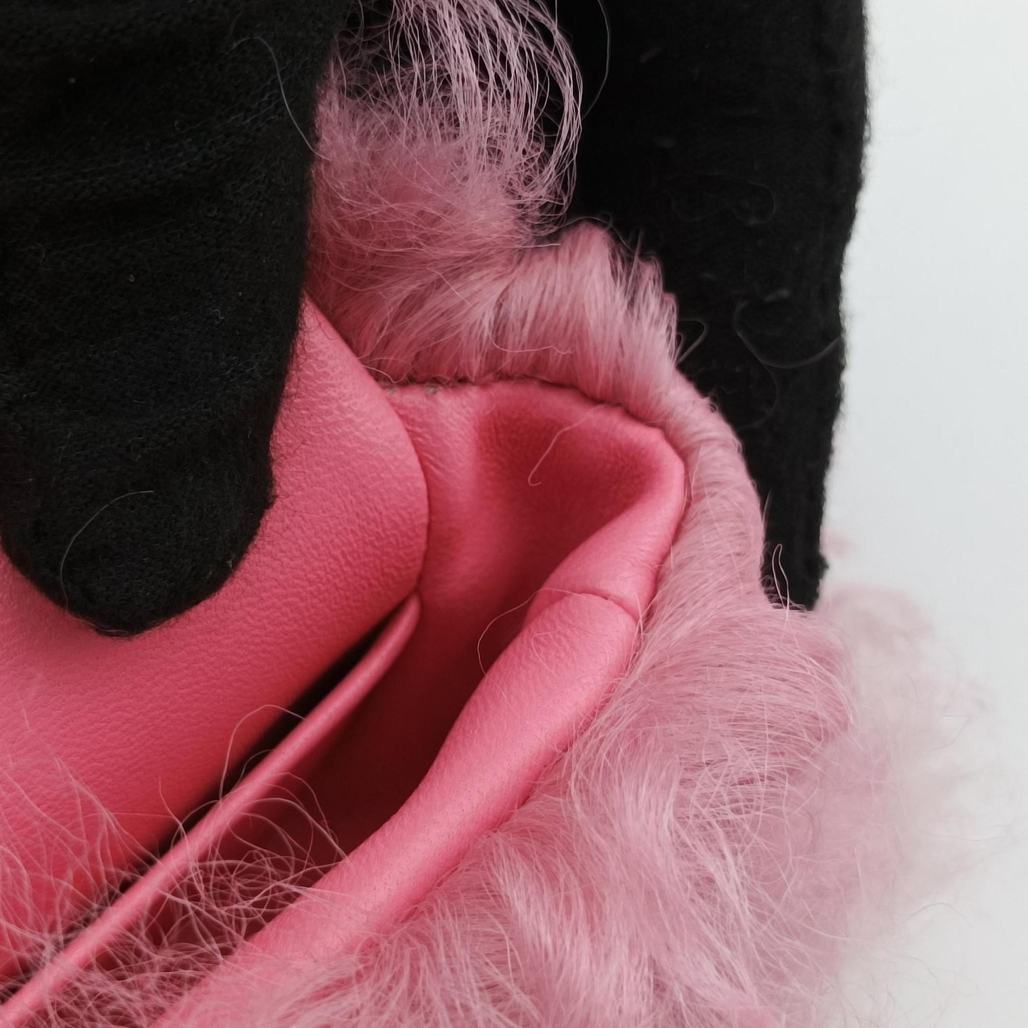 Shearling CC Hook Card Holder Pink wool AP2397 31607906シアリングCCフックカードホルダー ピンク ウール AP2397 31607906