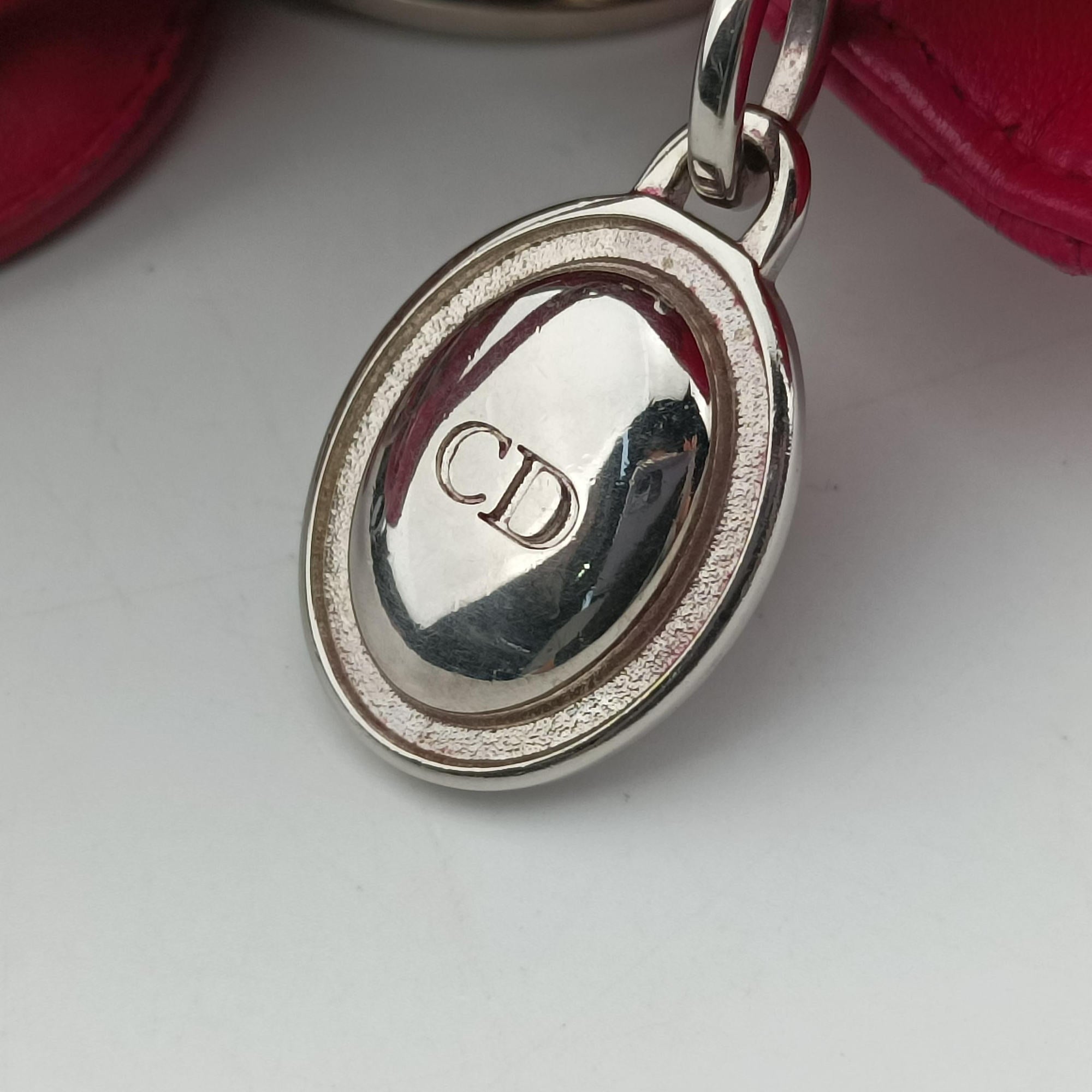Lady Dior Rose lambskin 02-BN-1101レディディオール ローズ レッド ラムスキン 02-BN-1101