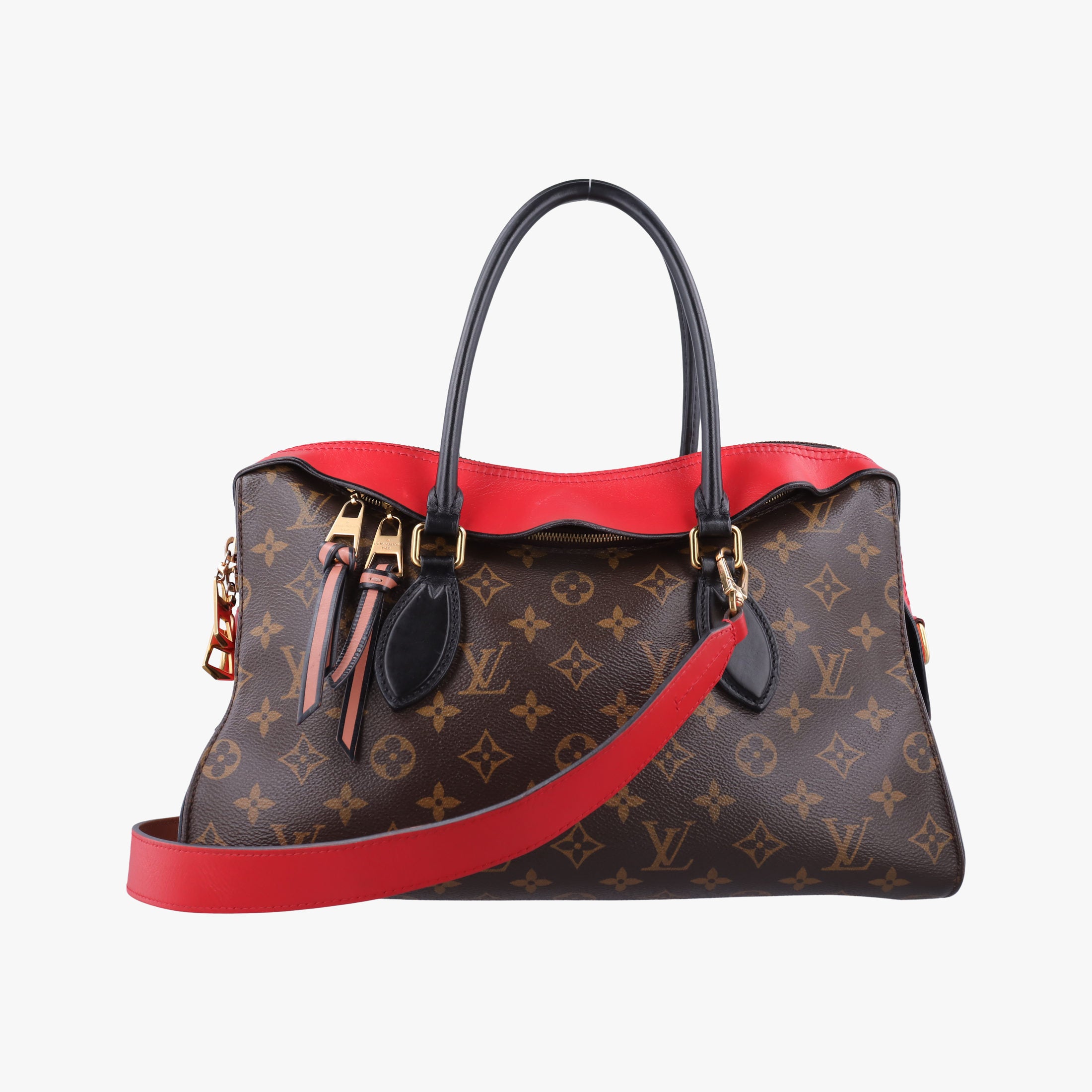 TUILERIES tote Brown×Coquelicot Monogram Canvas×calf leather M43795 AA2108テュイルリートート モノグラム/ブラウン×コクリコ モノグラムキャンバス×カーフレザー M43795 AA2108