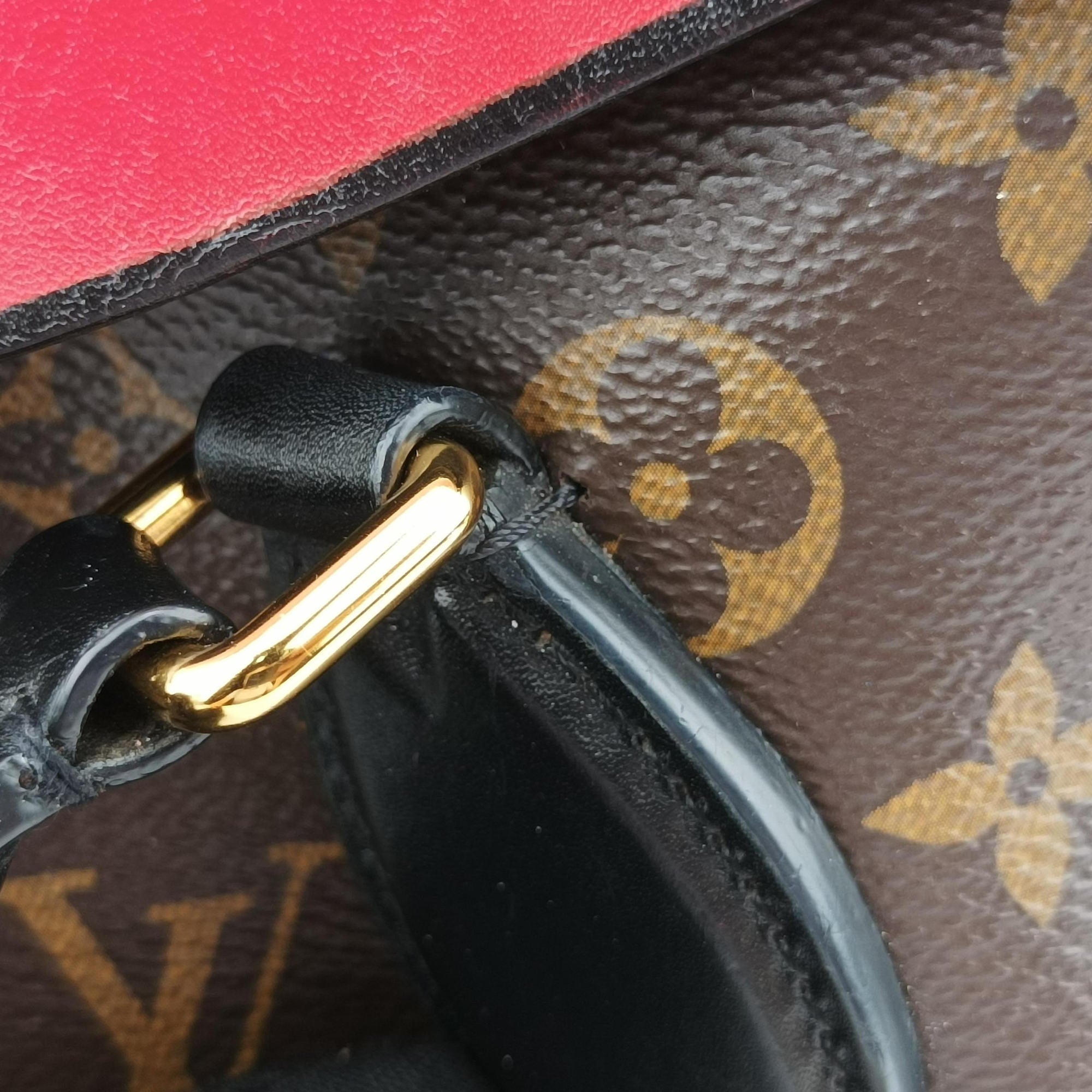 TUILERIES tote Brown×Coquelicot Monogram Canvas×calf leather M43795 AA2108テュイルリートート モノグラム/ブラウン×コクリコ モノグラムキャンバス×カーフレザー M43795 AA2108