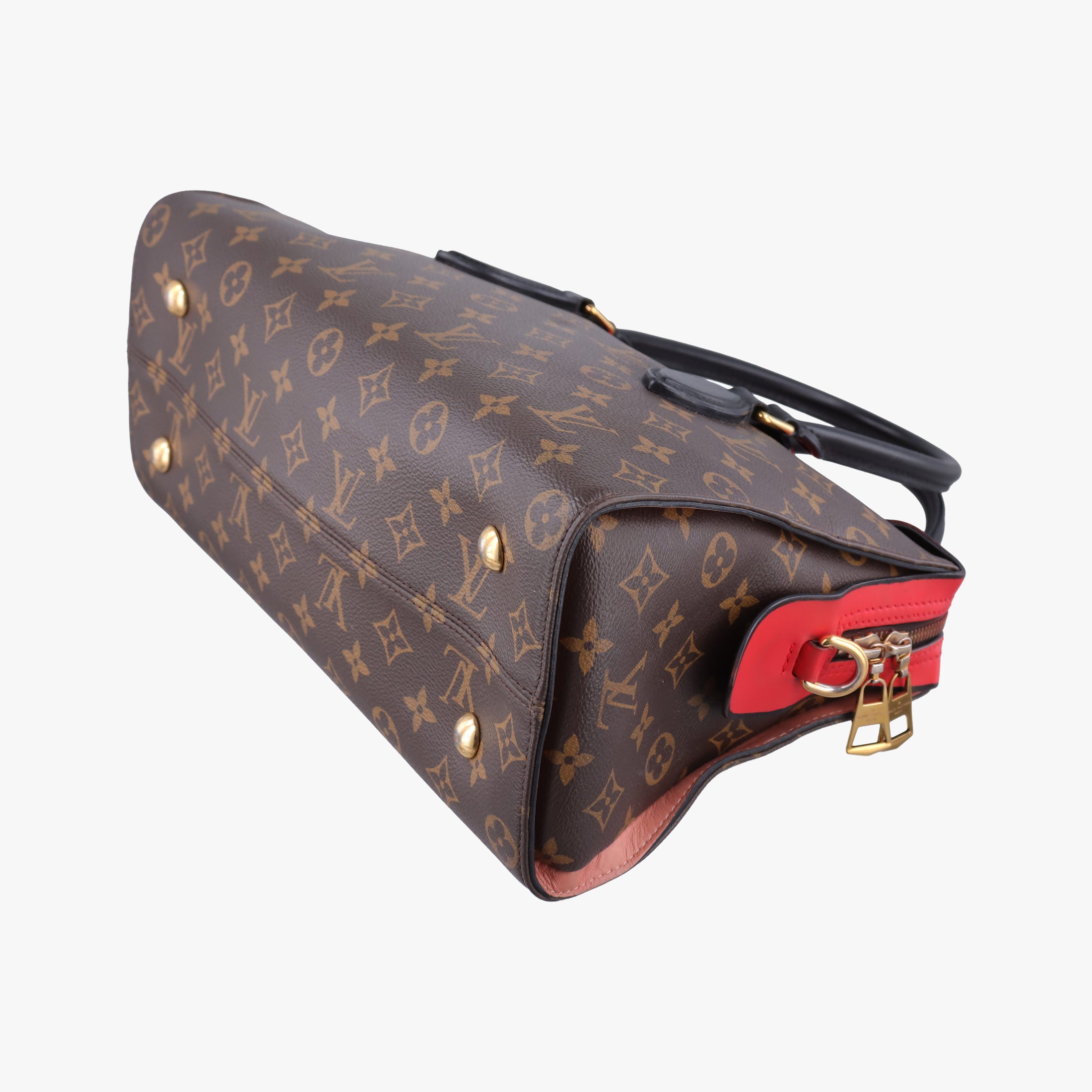TUILERIES tote Brown×Coquelicot Monogram Canvas×calf leather M43795 AA2108テュイルリートート モノグラム/ブラウン×コクリコ モノグラムキャンバス×カーフレザー M43795 AA2108