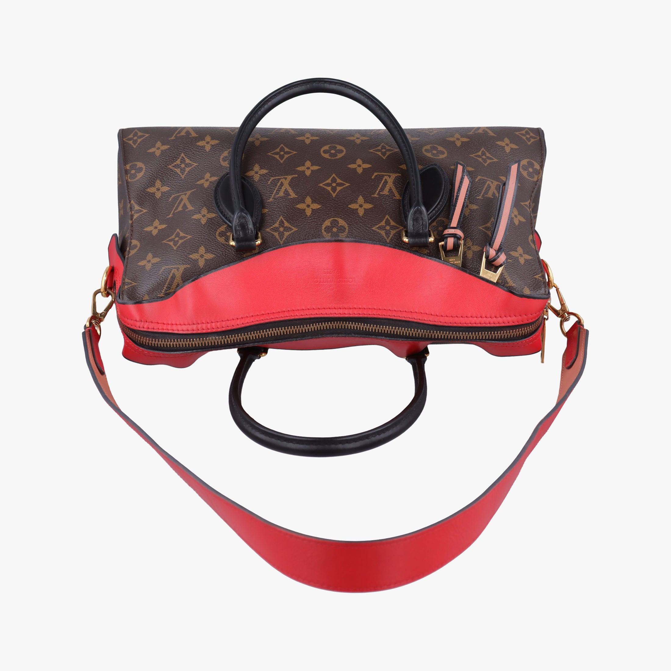 TUILERIES tote Brown×Coquelicot Monogram Canvas×calf leather M43795 AA2108テュイルリートート モノグラム/ブラウン×コクリコ モノグラムキャンバス×カーフレザー M43795 AA2108