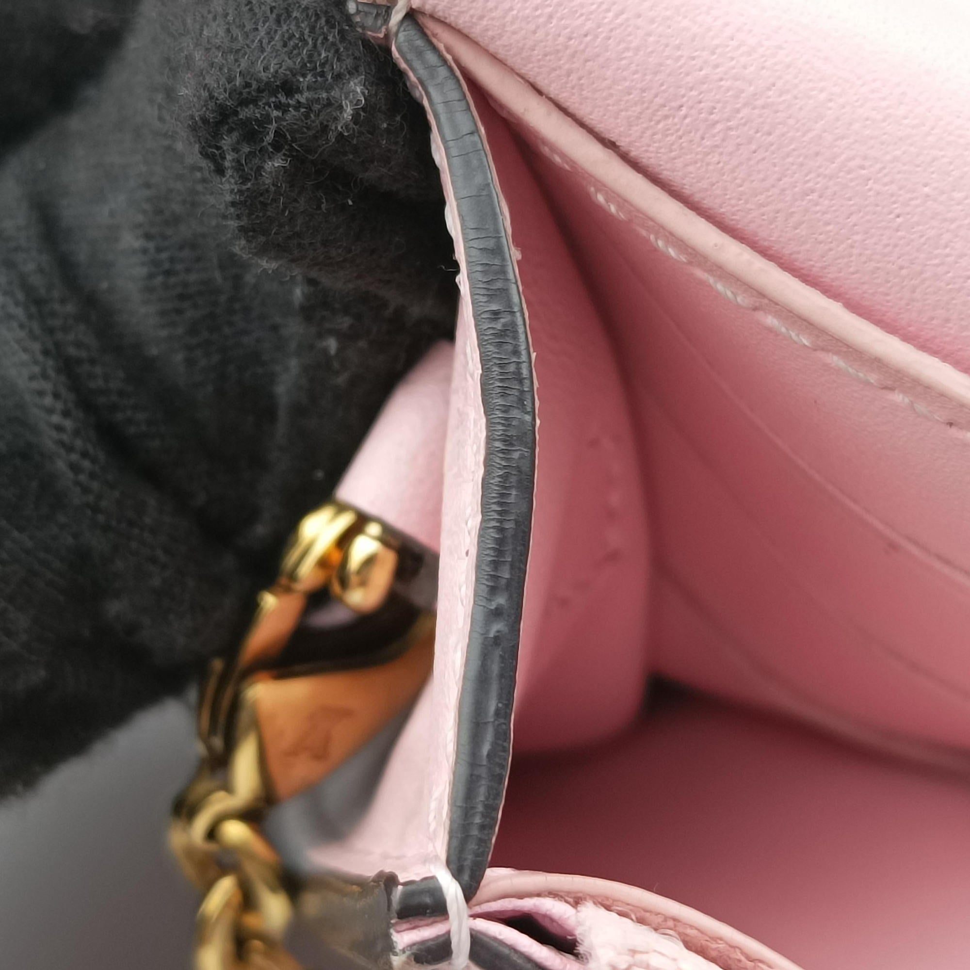 Portefeuille FLORE Chain brown×ROSE BALLERIN Monogram Canvas×calf leather M67405 SN0270ポルトフォイユ フロール チェーン モノグラム/ブラウン×ローズバレリーヌ モノグラムキャンバス×カーフレザー M67405 SN0270