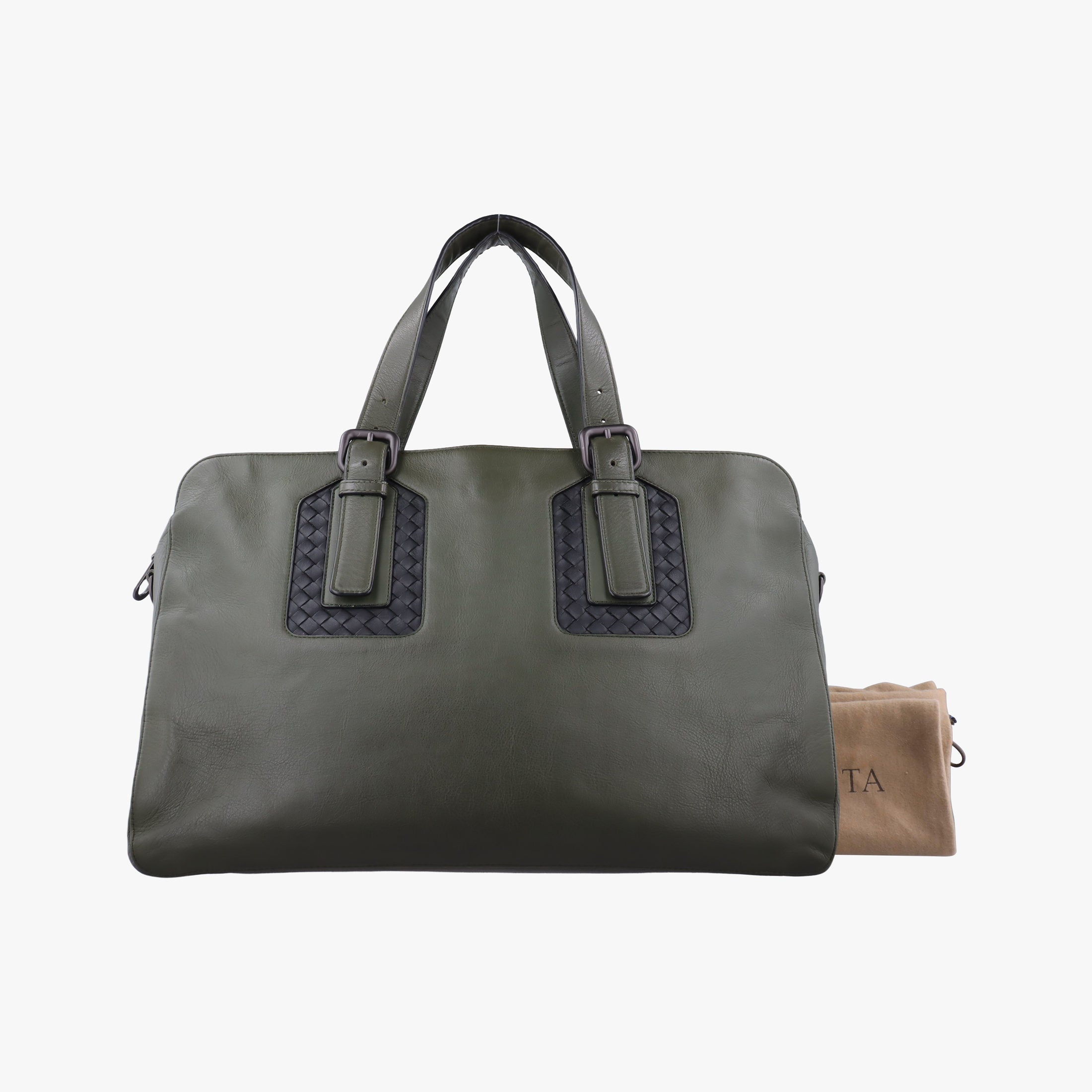 Intrecciato Green Leather B04809852Eイントレチャート グリーン レザー B04809852E