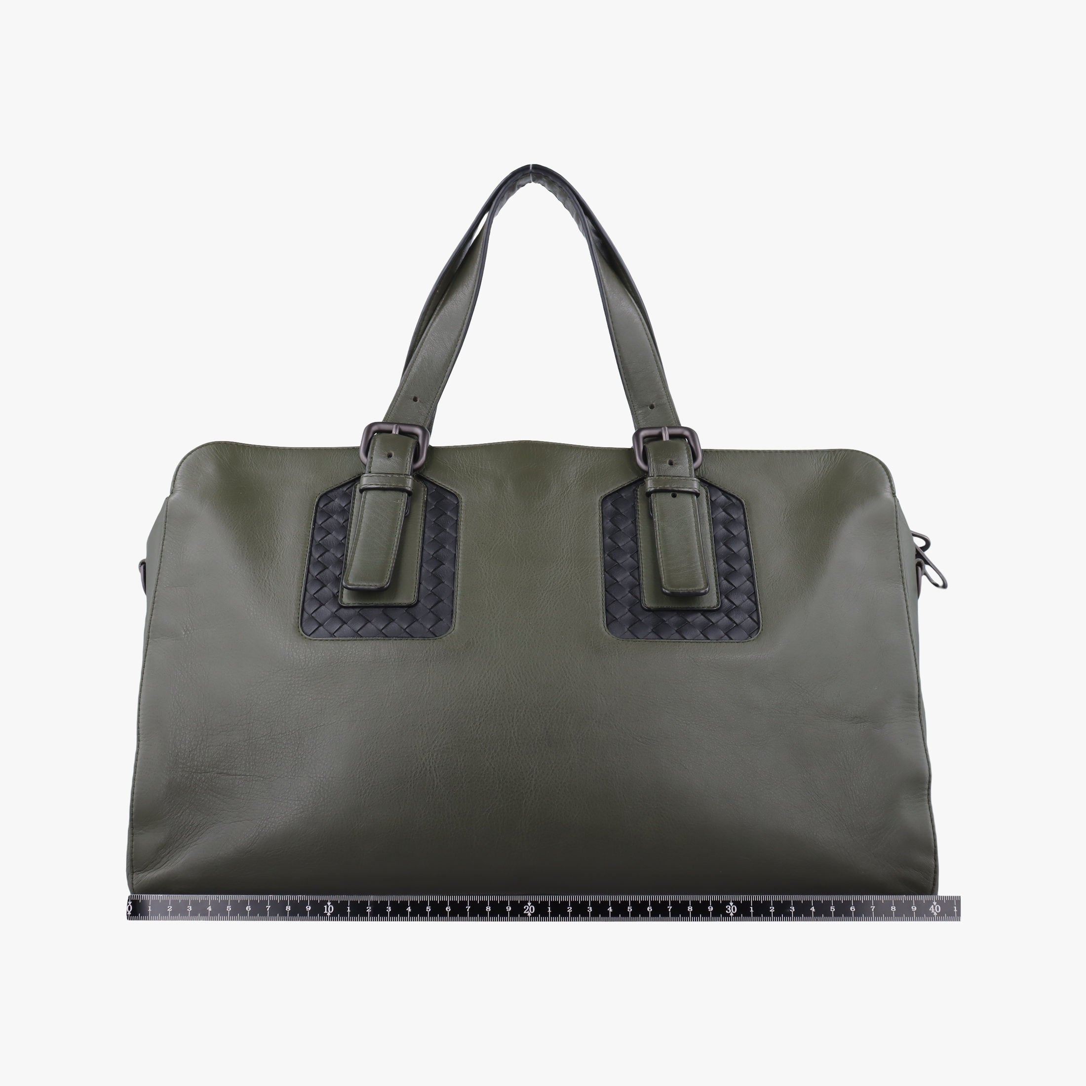 Intrecciato Green Leather B04809852Eイントレチャート グリーン レザー B04809852E