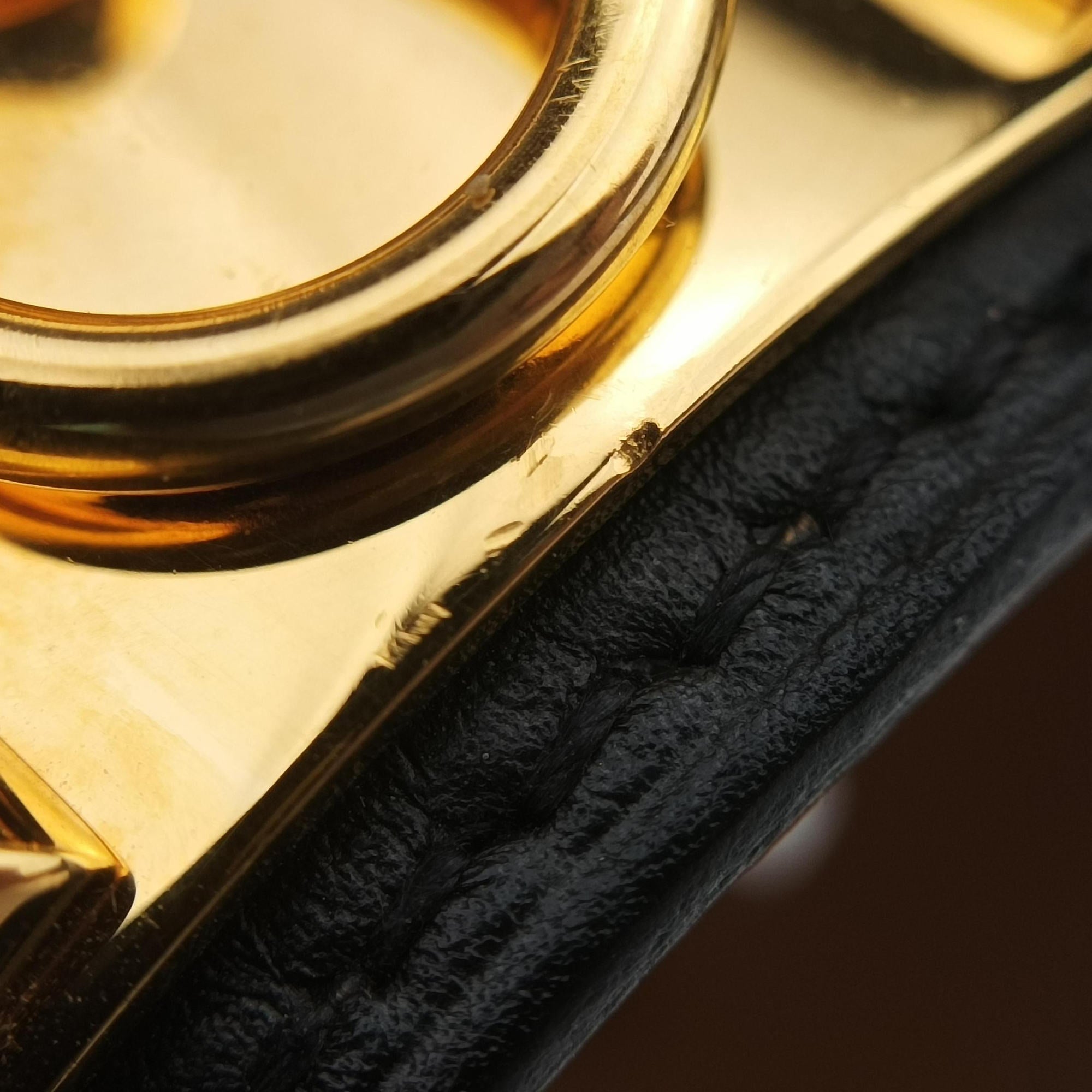 Collier de Chien Black×golden Leather × GP SI▢Qコリエ ド シアン ブラック×ゴールド レザー×GP SI▢Q