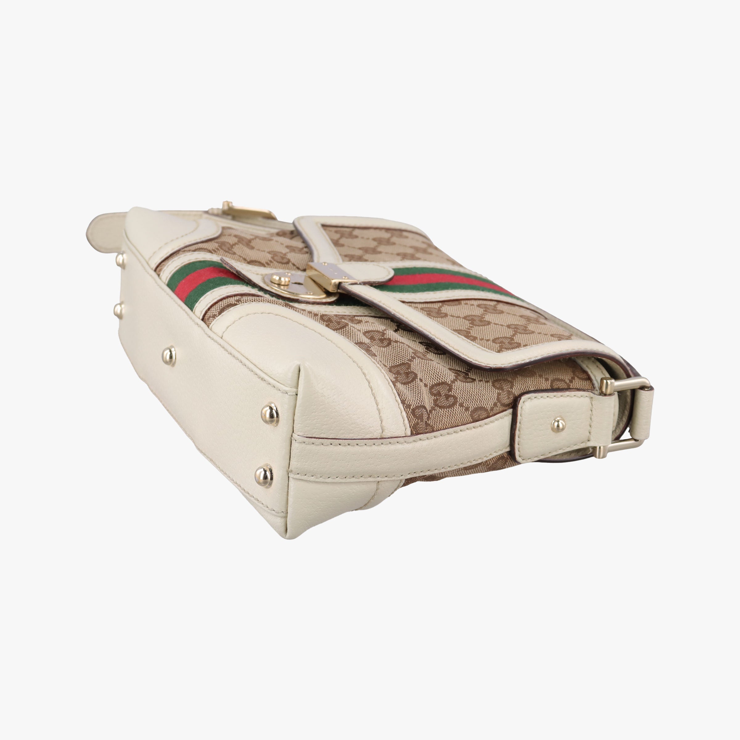 Web Treasure Flap White×Multicolour Leather×Canvas 145999 ウェブ トレジャー フラップ ホワイト レザー×キャンバス 145999