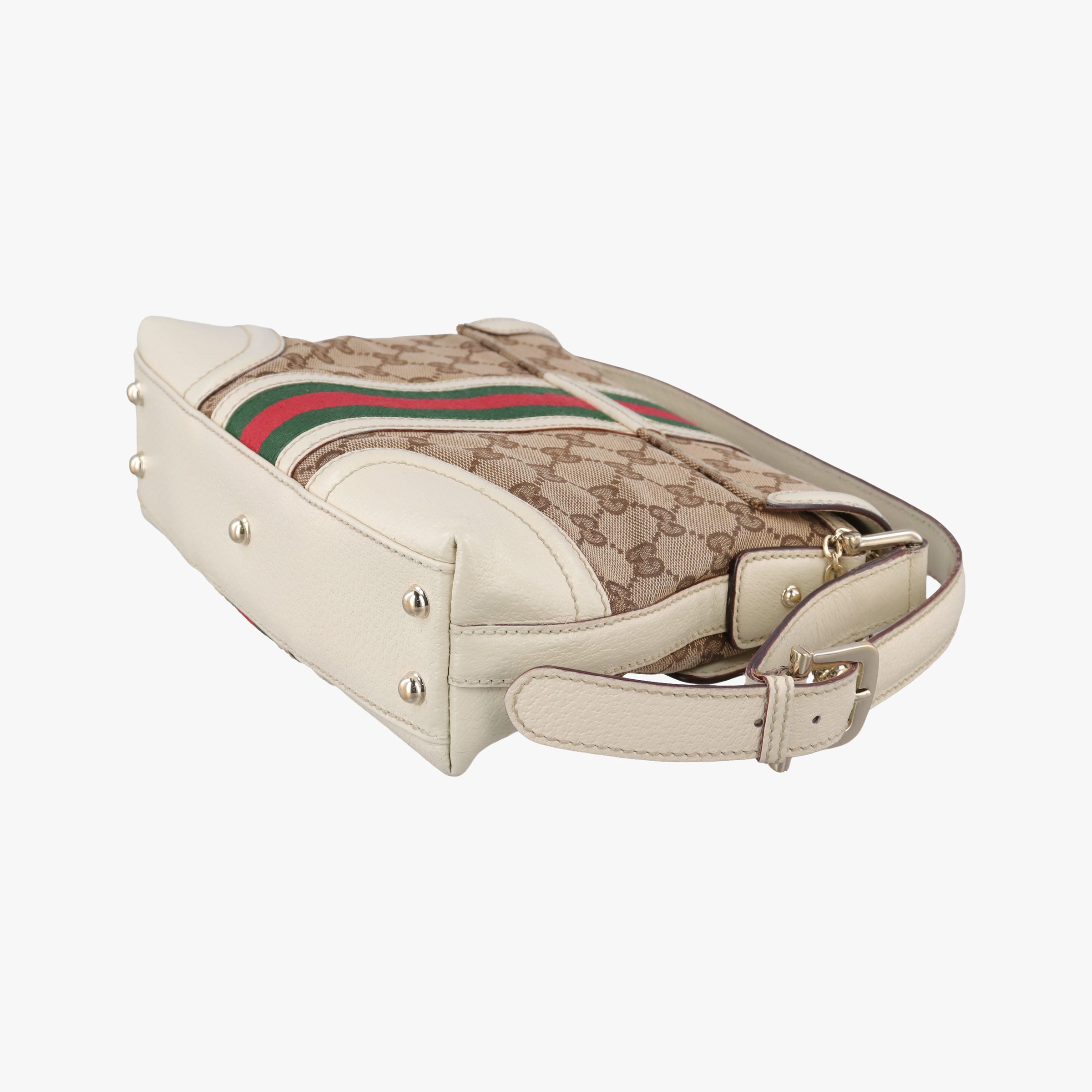 Web Treasure Flap White×Multicolour Leather×Canvas 145999 ウェブ トレジャー フラップ ホワイト レザー×キャンバス 145999