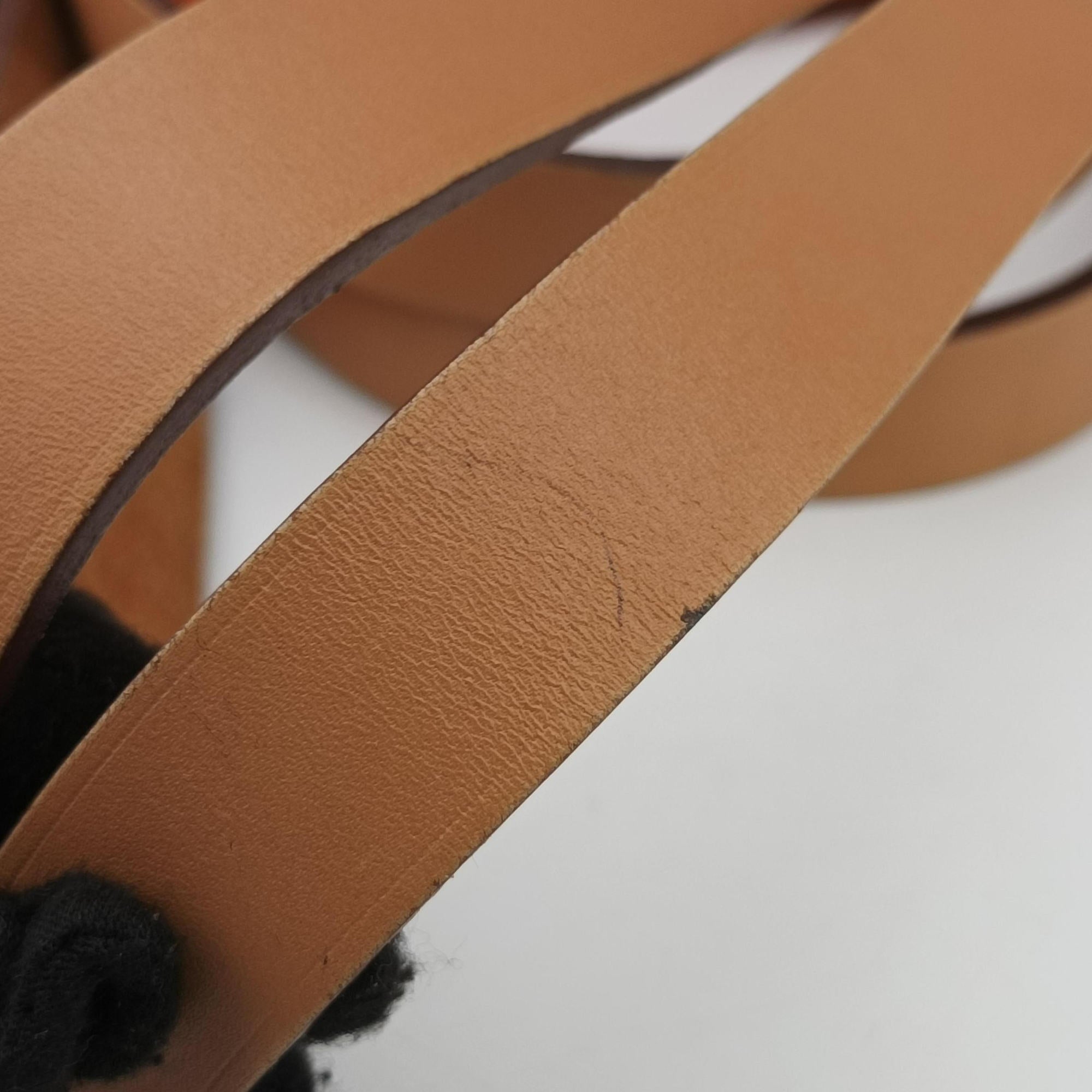 Cabag Elan Orange Toile Officier × Leather AR▢Qカバ シエ オレンジ トワルオフィシエ×レザー AR▢Q