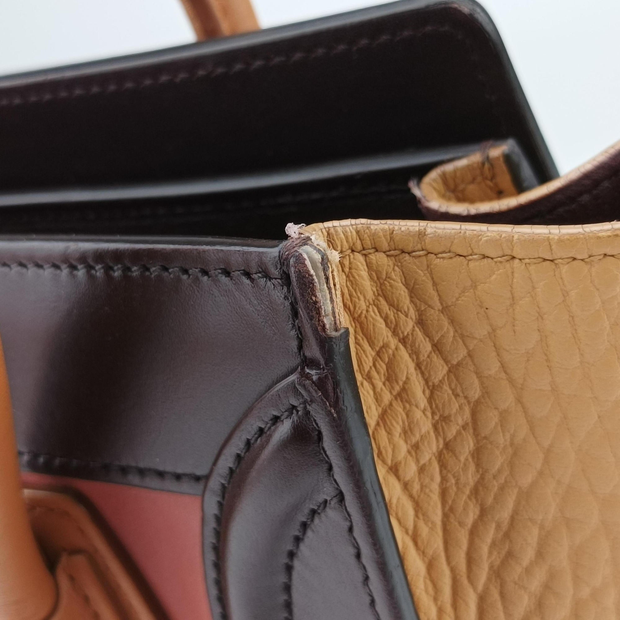 luggage nano shopper Pink beige×brown×black Leather F-CU-1185ラゲージナノショッパー ピンクベージュ×ブラウン×ブラック レザー F-CU-1185