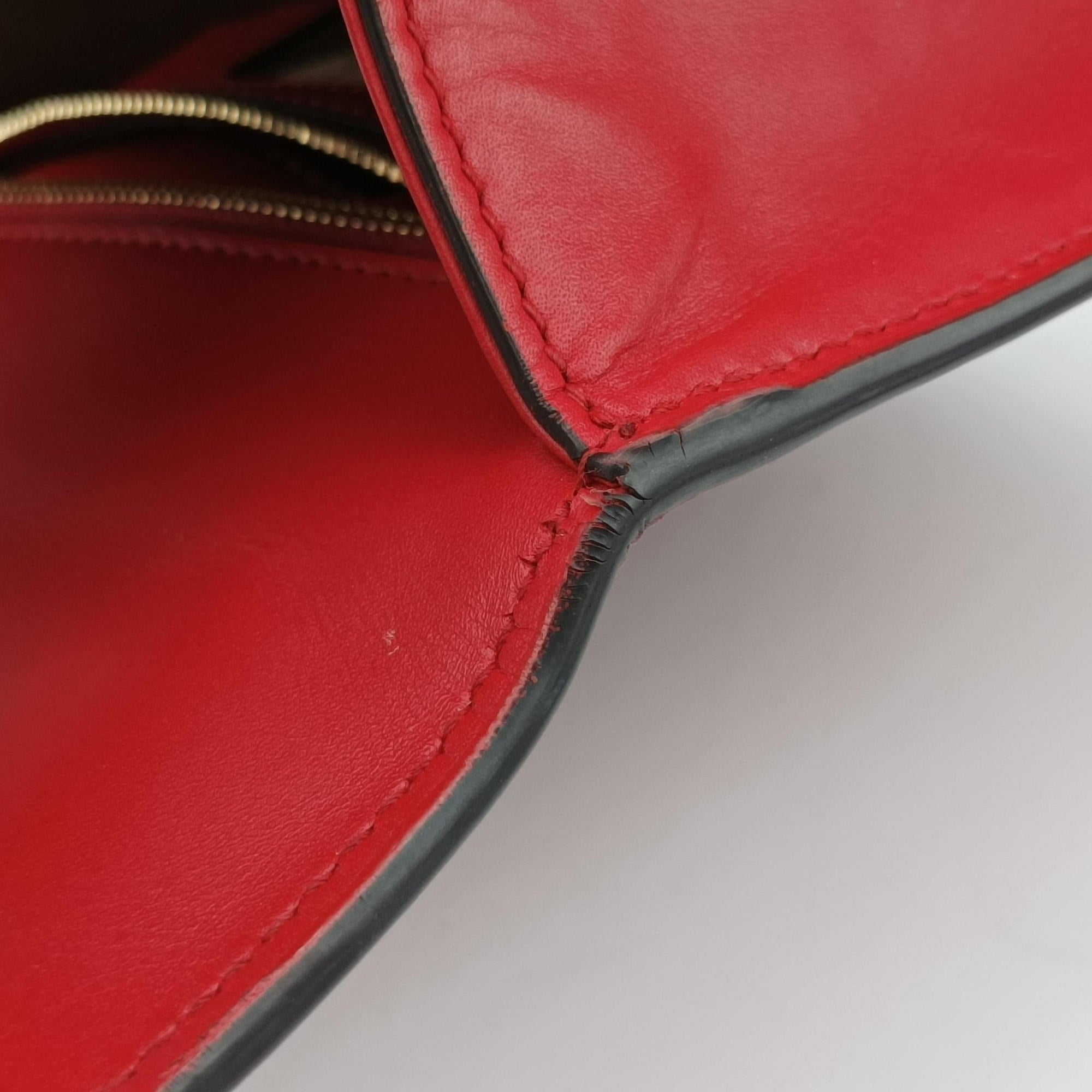 Sylvie Red×navy Leather 421882 C020405811シルヴィ レッド×ネイビー レザー 421882 C020405811
