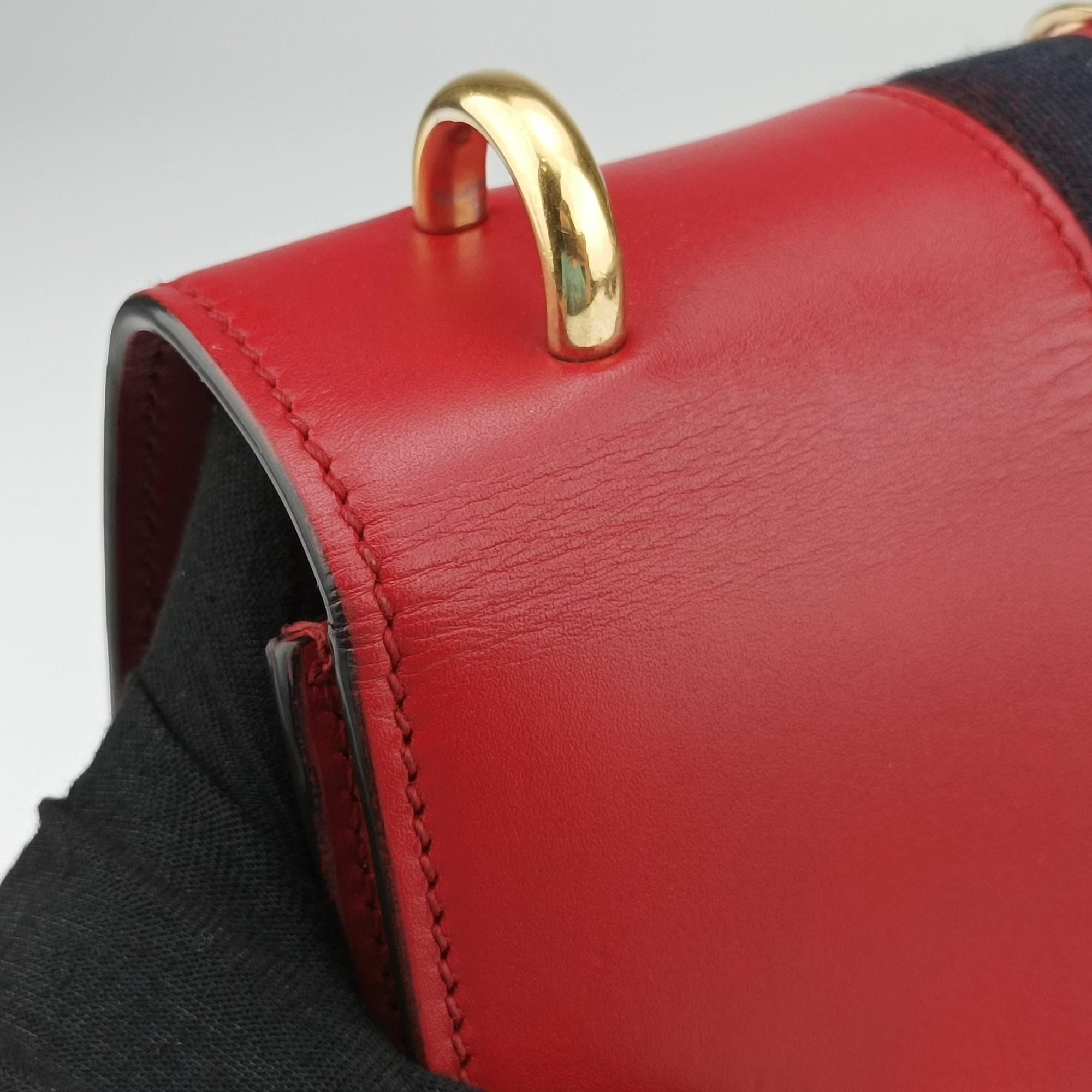 Sylvie Red×navy Leather 421882 C020405811シルヴィ レッド×ネイビー レザー 421882 C020405811