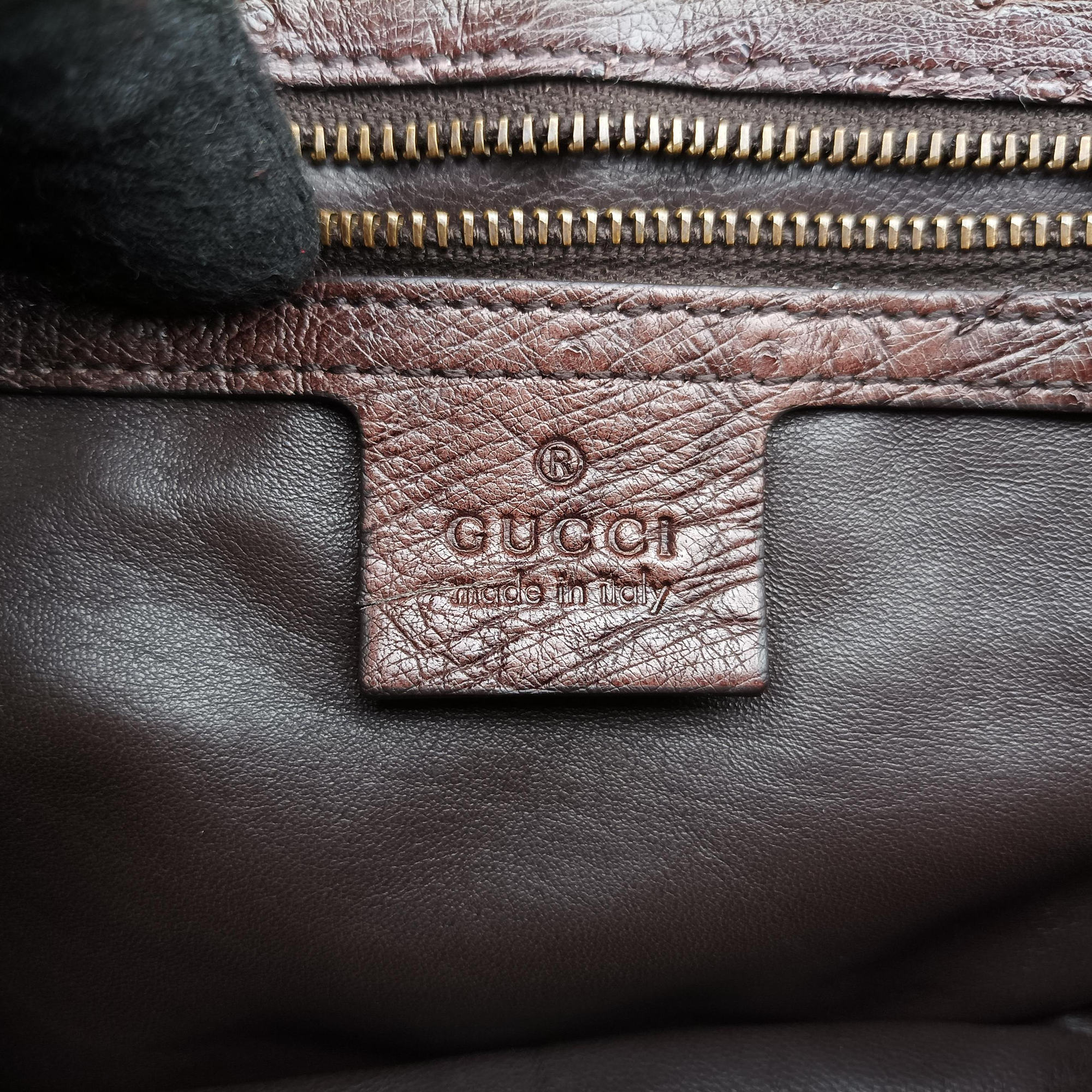 1973 Double G Brown Ostrich Leather 251820 C99565351973 ダブルG ブラウン オーストリッチ 251820 C9956535
