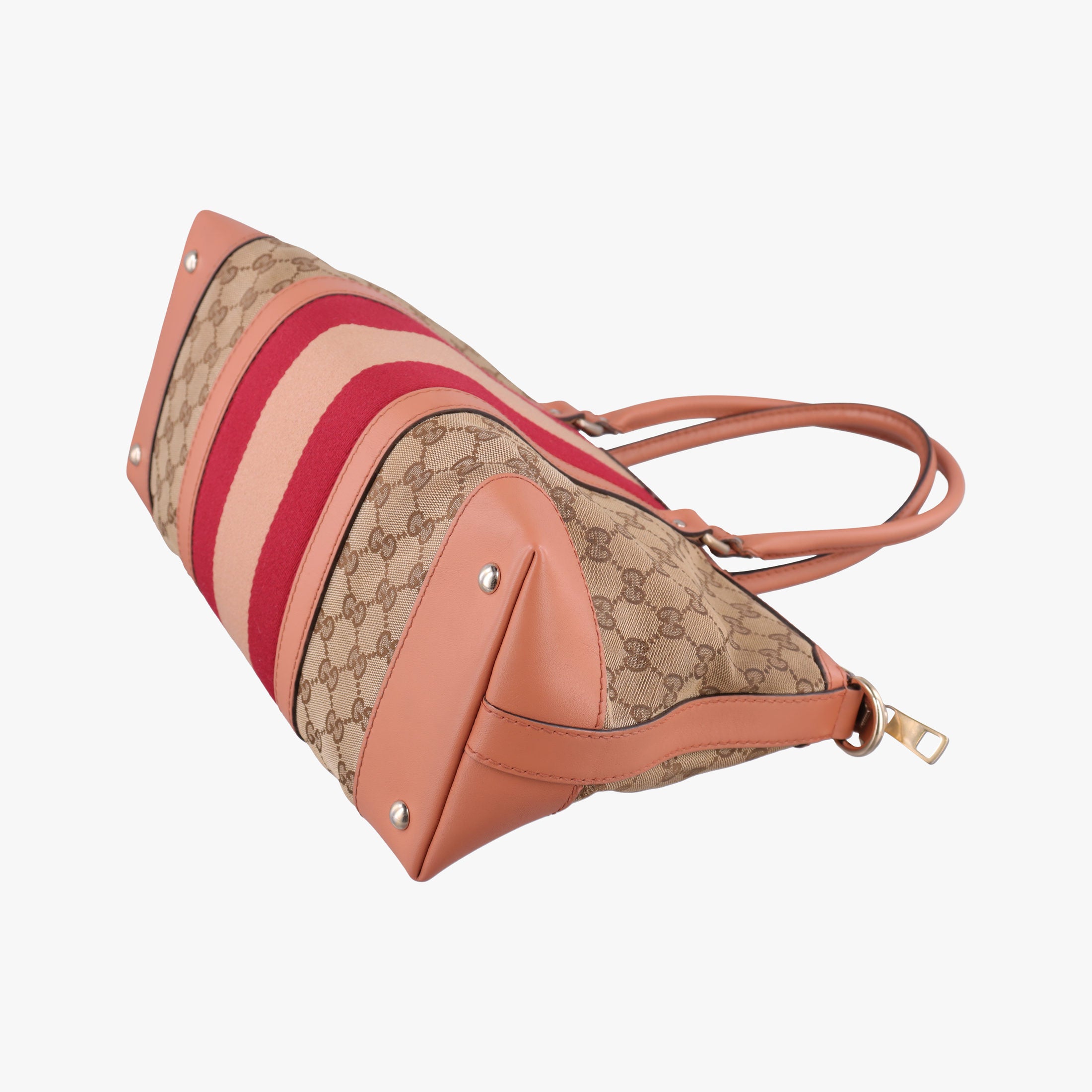 Vintage Web Beige×red×orange Canvas×Leather 257341 A012205635ヴィンテージ ウェブ ベージュ×レッド×オレンジ キャンバス×レザー 257341 A012205635