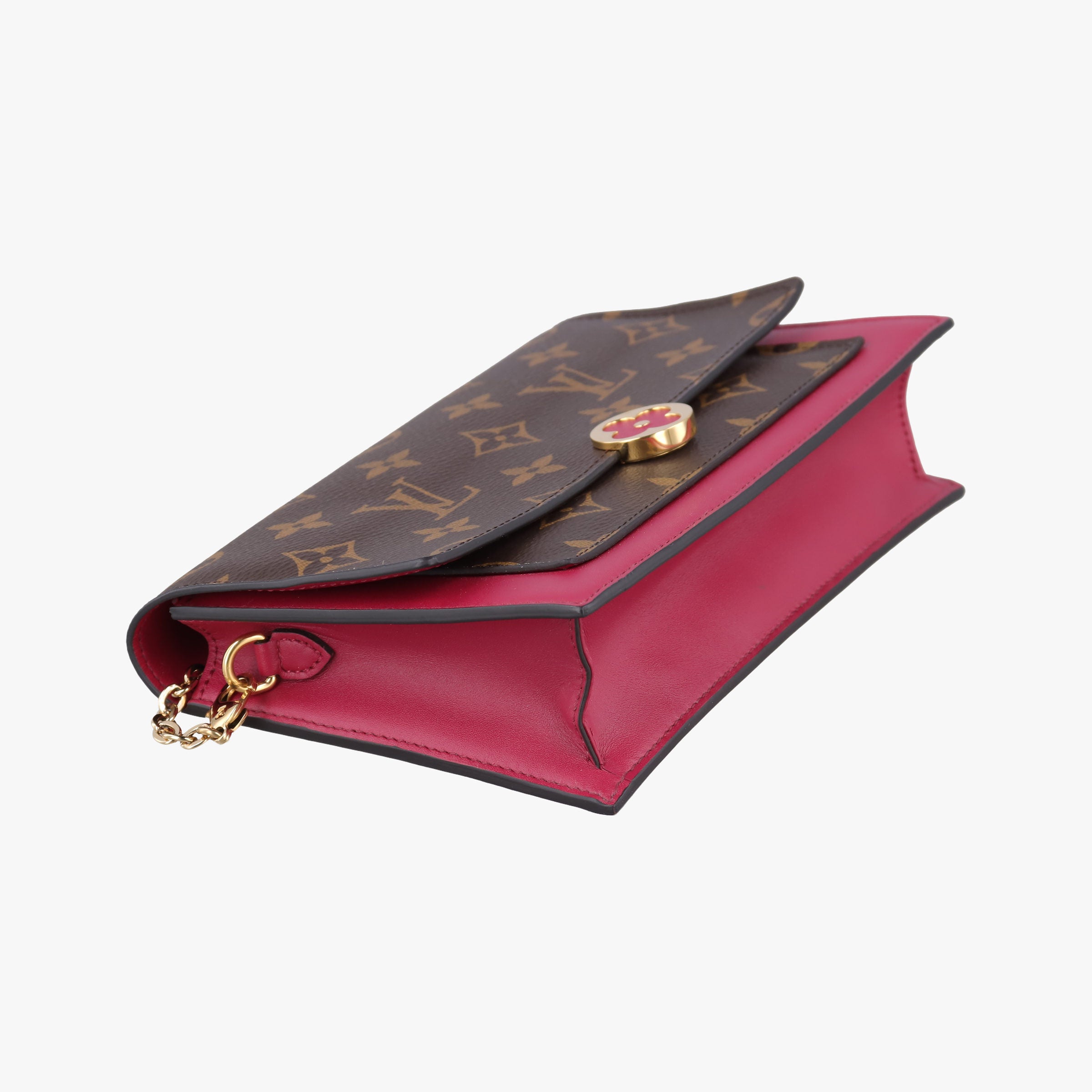 Flore Chain brown×FUCHSIA Monogram Porte Feuille ×calf leather M69578 SP4128フロール チェーン モノグラム/ブラウン×フューシャ モノグラムポルトフォイユ×カーフレザー M69578 SP4128