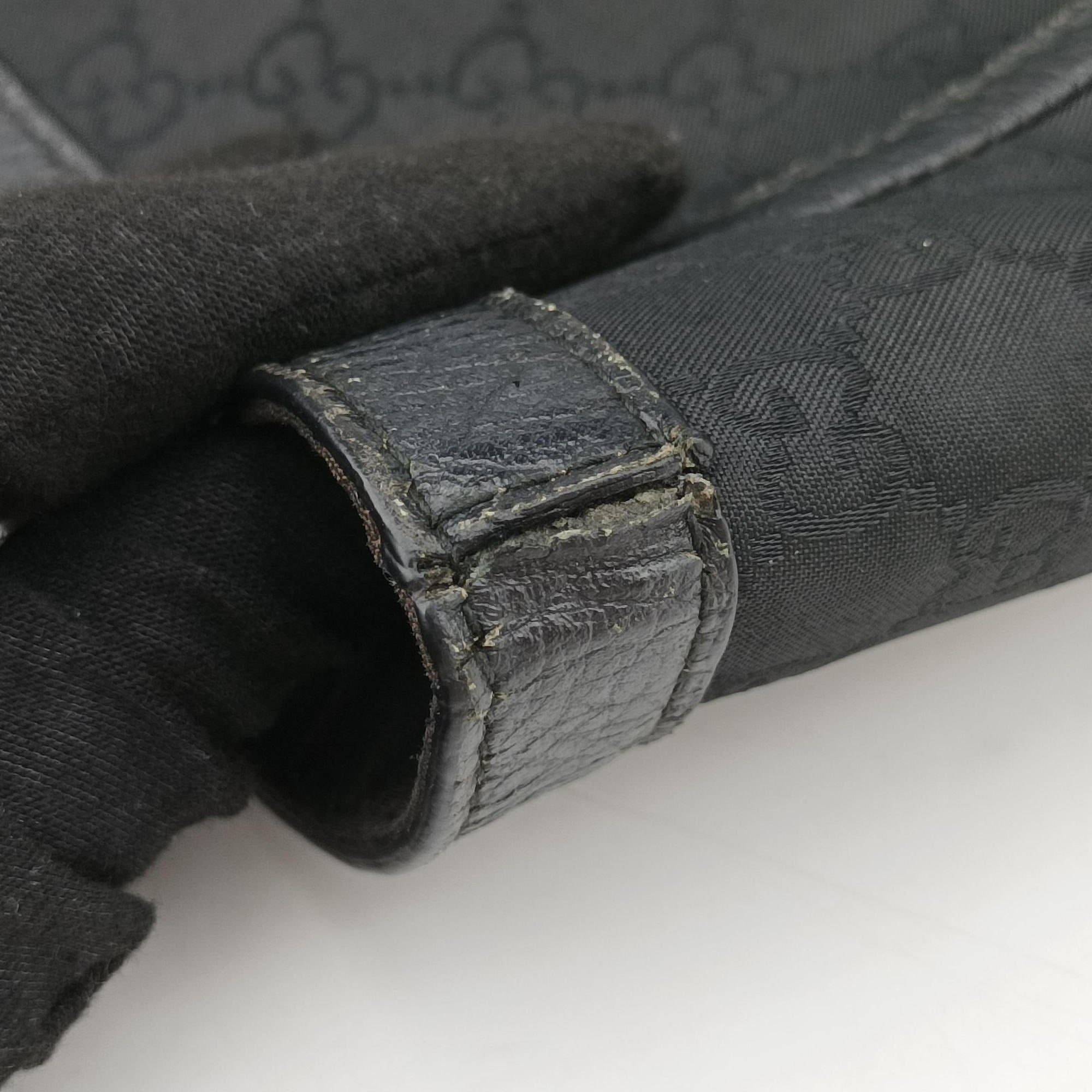 Abbey Black Canvas × Leather 293580 H011608127アビー ブラック キャンバス x レザー 293580 H011608127
