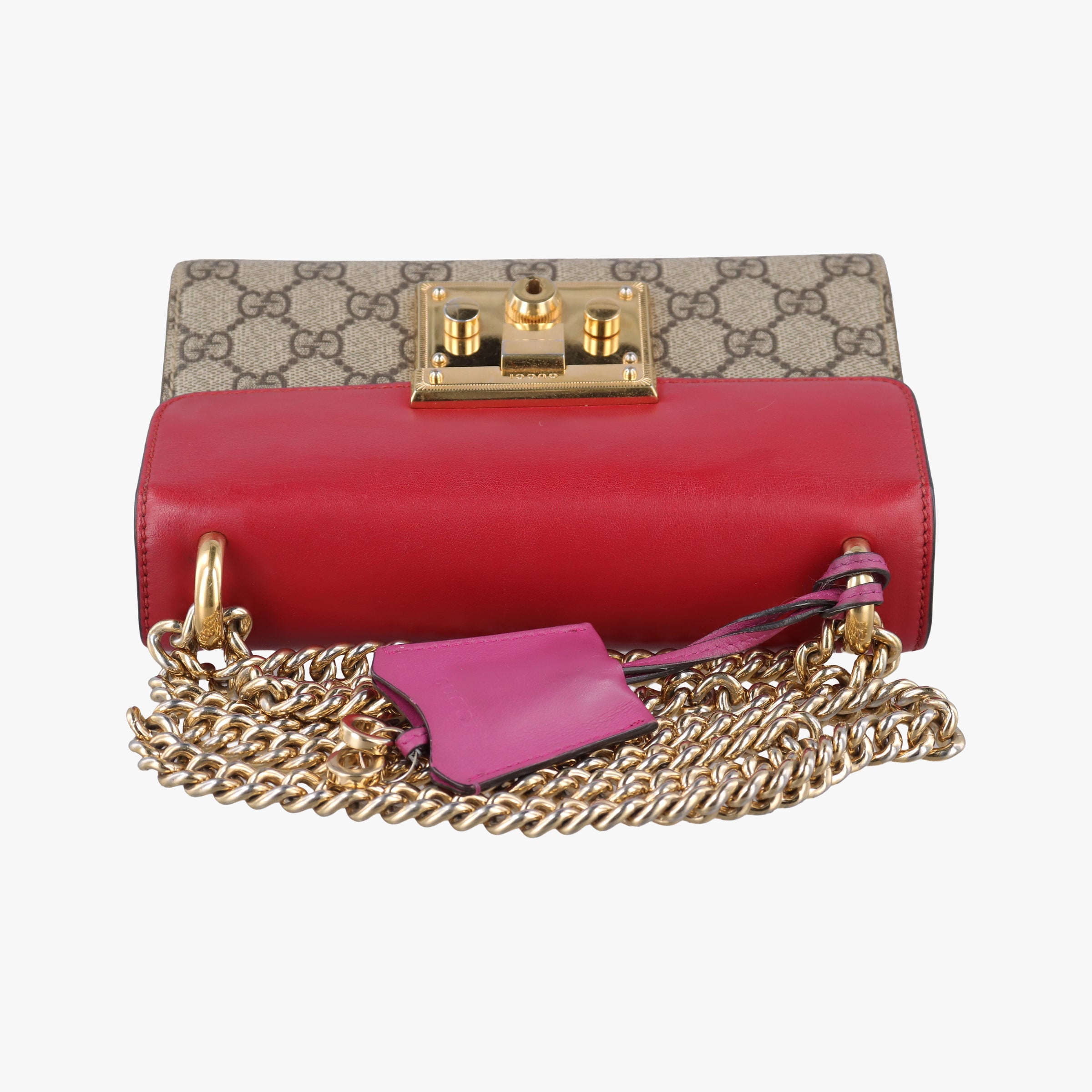 Padlock Beige×red×pink PVC coated canvas×Leather 409487 D020734944パドロック ベージュ×レッド×ピンク PVCコーティングキャンバス×レザー 409487 D020734944