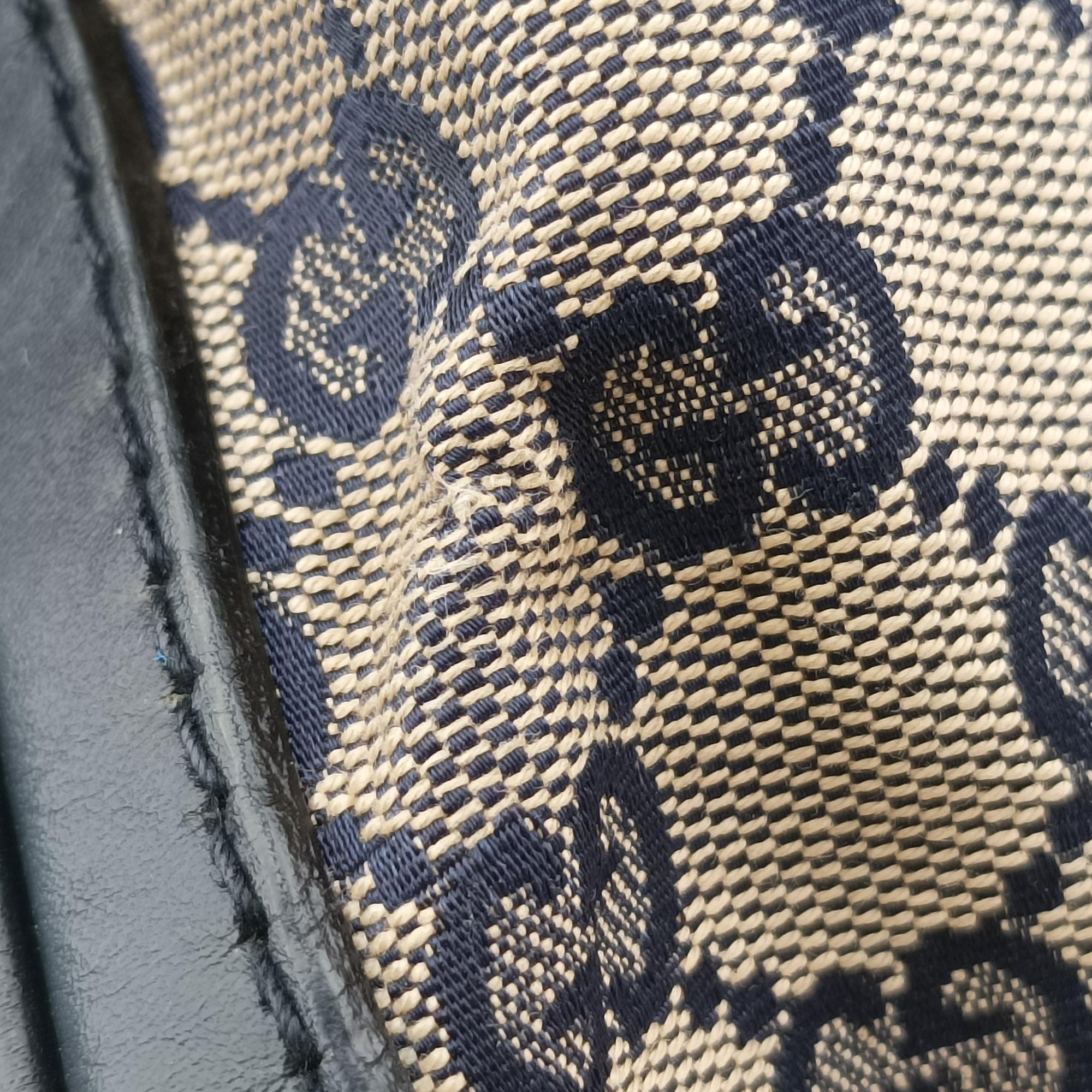 Sherry Line Navy×red×beige canvas×leather 247205 C010717921シェリーライン ネイビー×レッド×ベージュ キャンバス×レザー 247205 C010717921