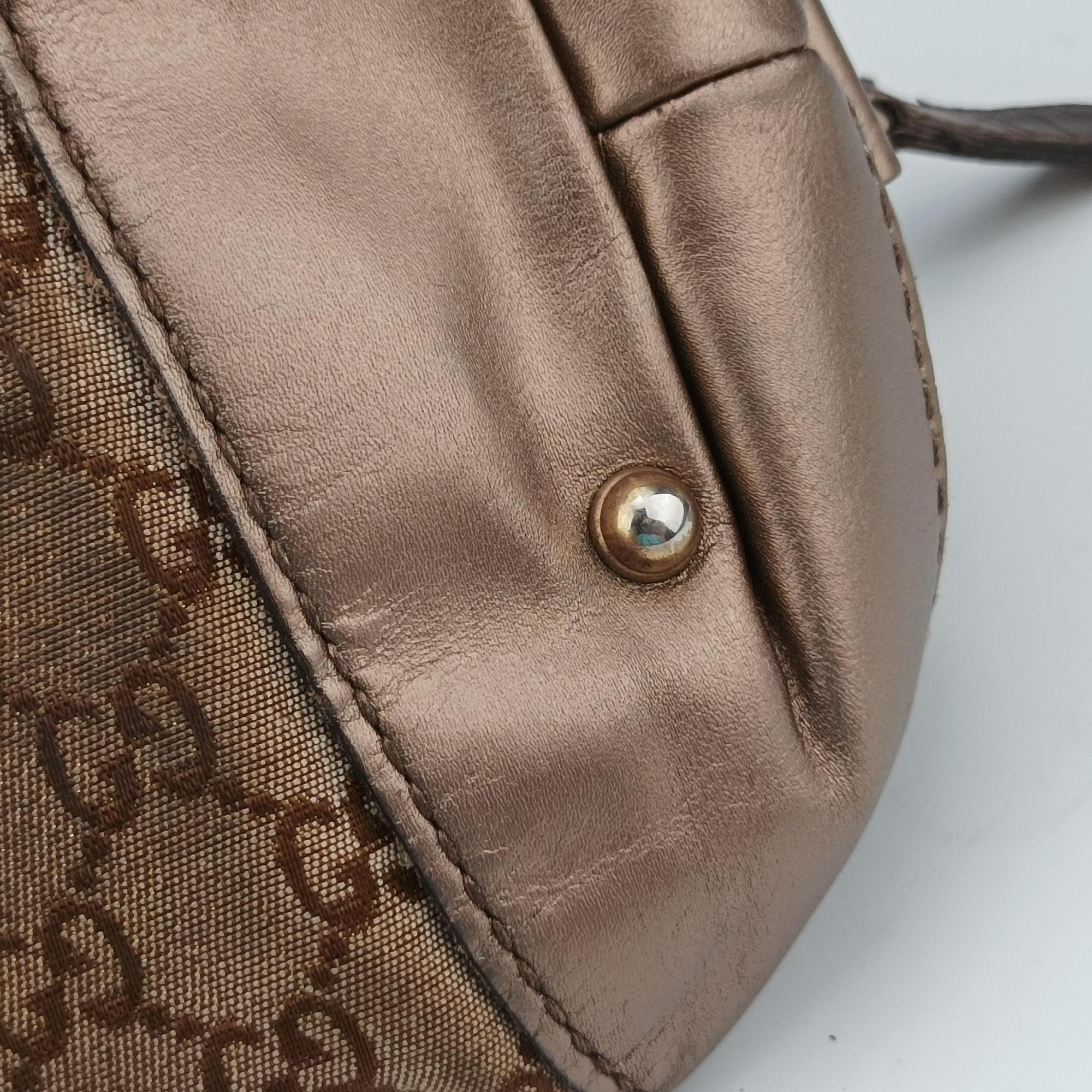 Heart Bit charm Golden×Brown canvas×leather 269955 C010146790ハートビット チャーム ゴールド×ブラウン キャンバス×レザー 269955 C010146790