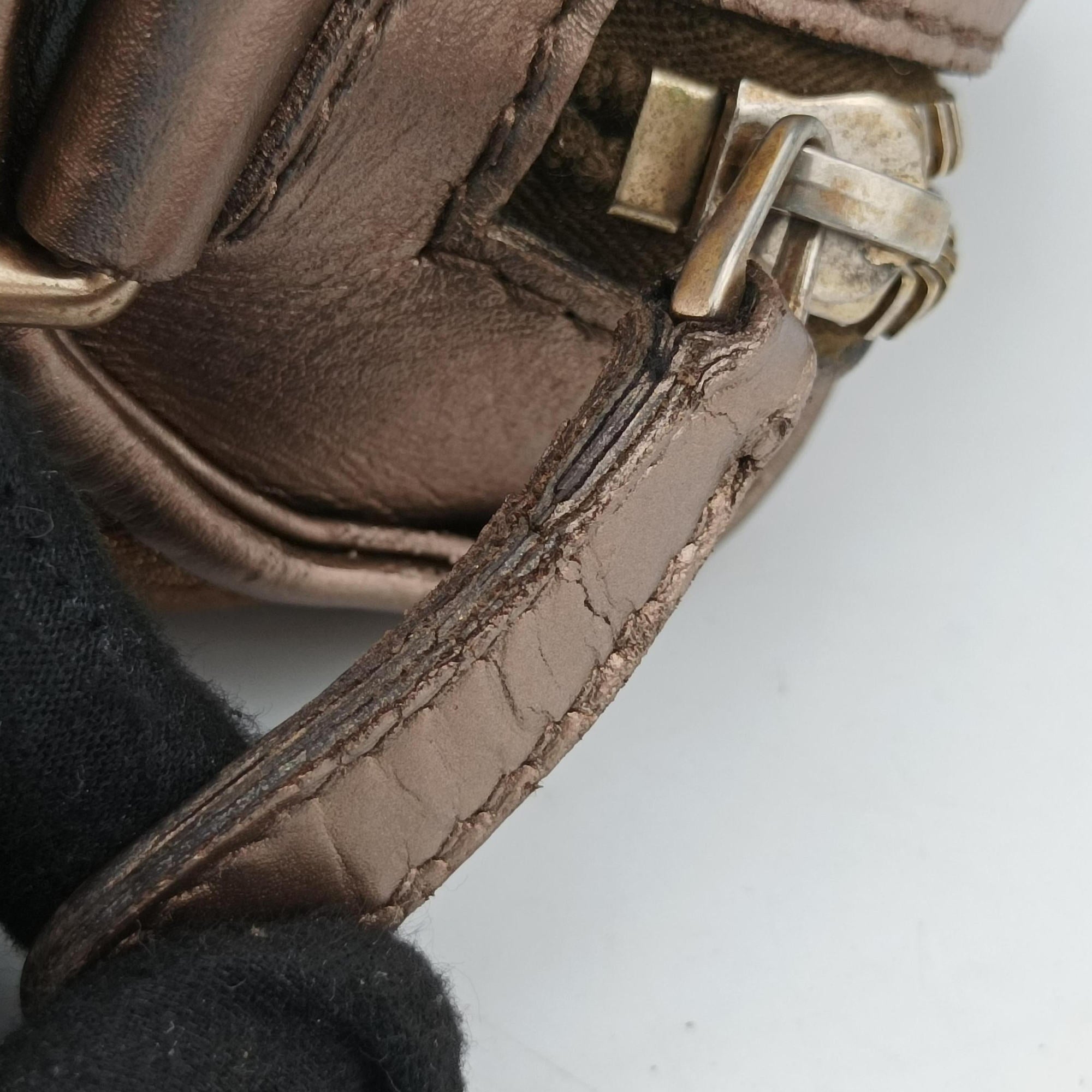 Heart Bit charm Golden×Brown canvas×leather 269955 C010146790ハートビット チャーム ゴールド×ブラウン キャンバス×レザー 269955 C010146790
