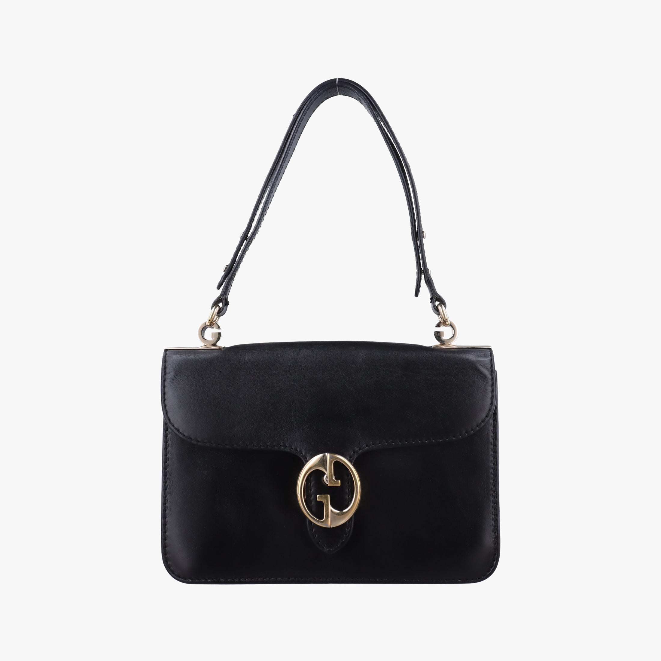 Interlocking 1973 Flap Black Leather 277522 E010257779インターロッキング 1973 フラップ ブラック レザー 277522 E010257779
