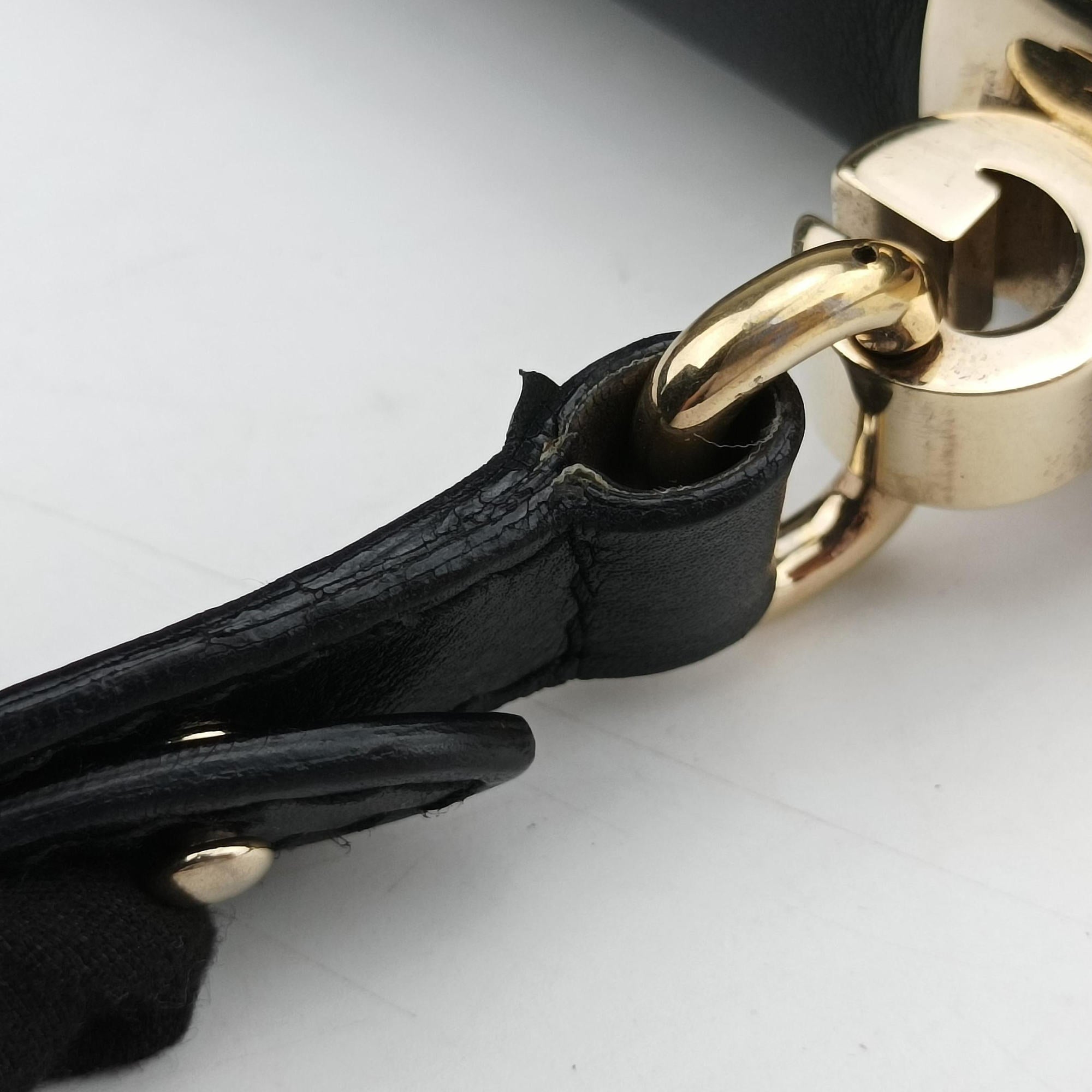 Interlocking 1973 Flap Black Leather 277522 E010257779インターロッキング 1973 フラップ ブラック レザー 277522 E010257779