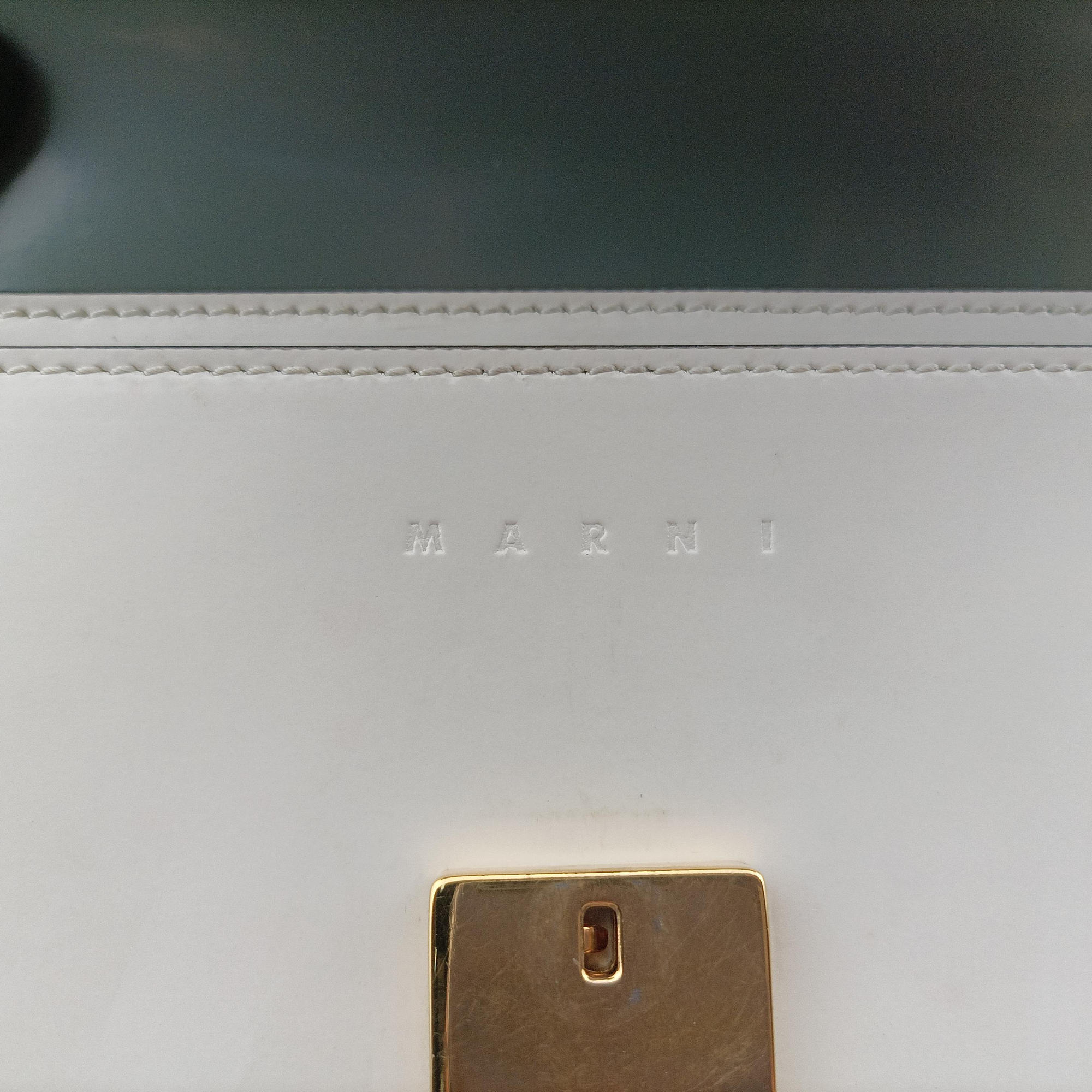 TRUNK White × Green Leather トランク ホワイト × グリーン レザー