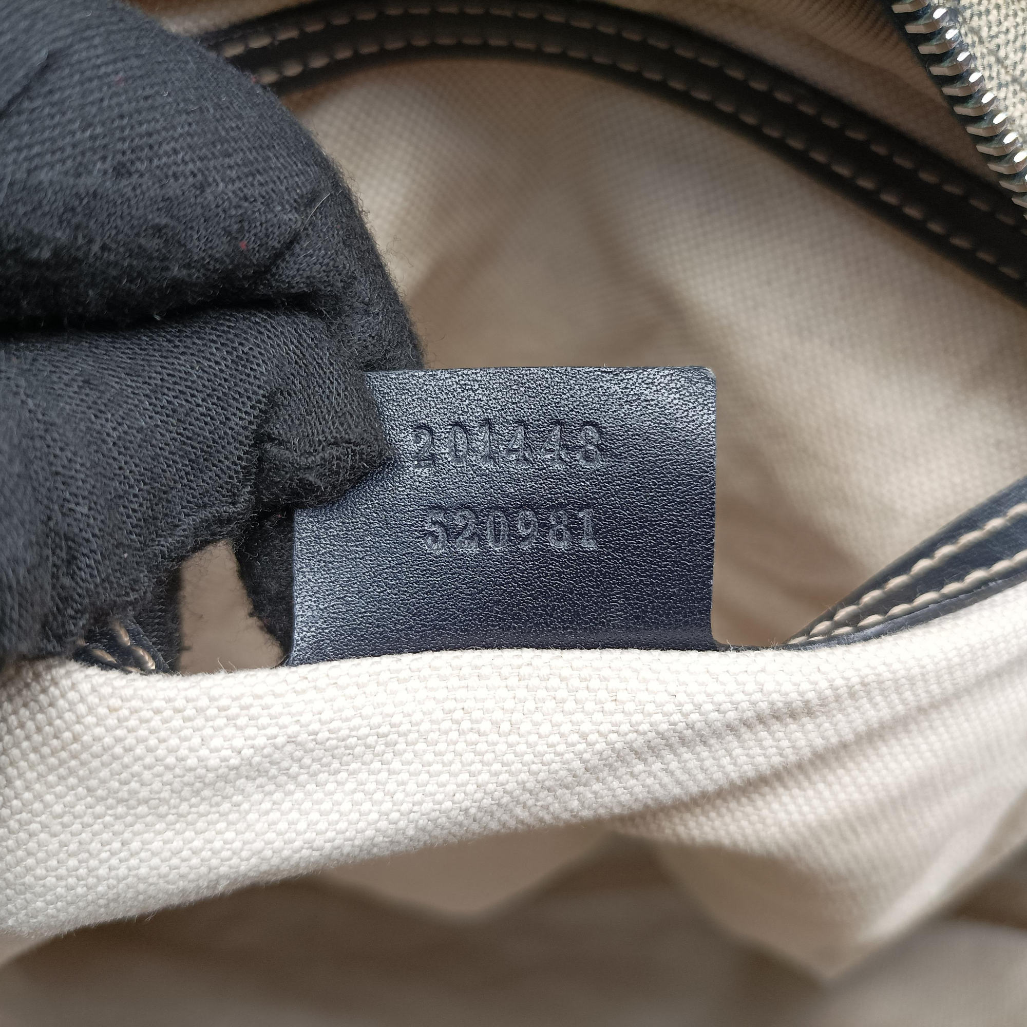 GG Imprime Messenger Beige × Navy PVC coated canvas×leather 201448 E9879957GGインプリメ メッセンジャー ベージュ×ネイビー PVCコーティングキャンバス×レザー 201448 E9879957