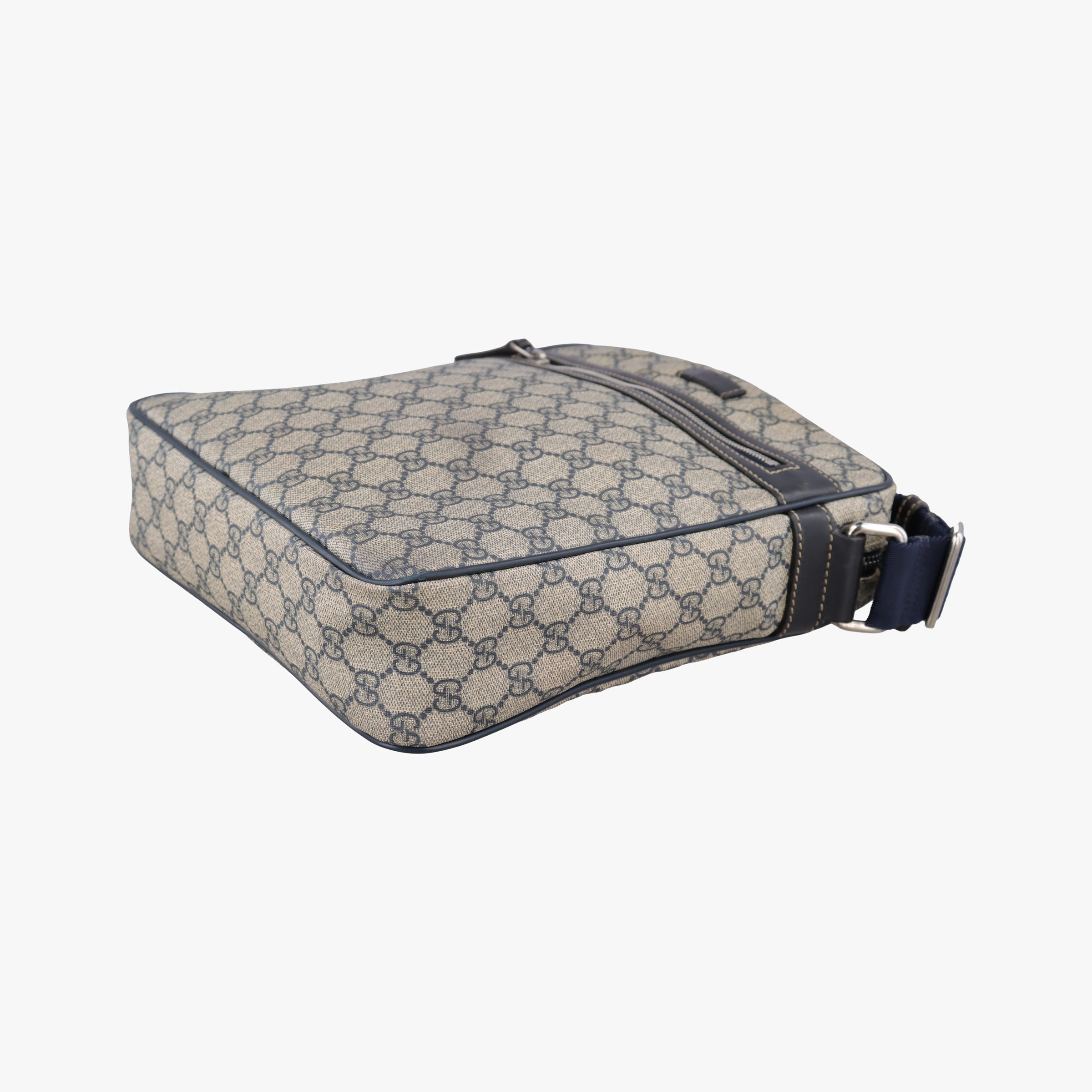 GG Imprime Messenger Beige × Navy PVC coated canvas×leather 201448 E9879957GGインプリメ メッセンジャー ベージュ×ネイビー PVCコーティングキャンバス×レザー 201448 E9879957