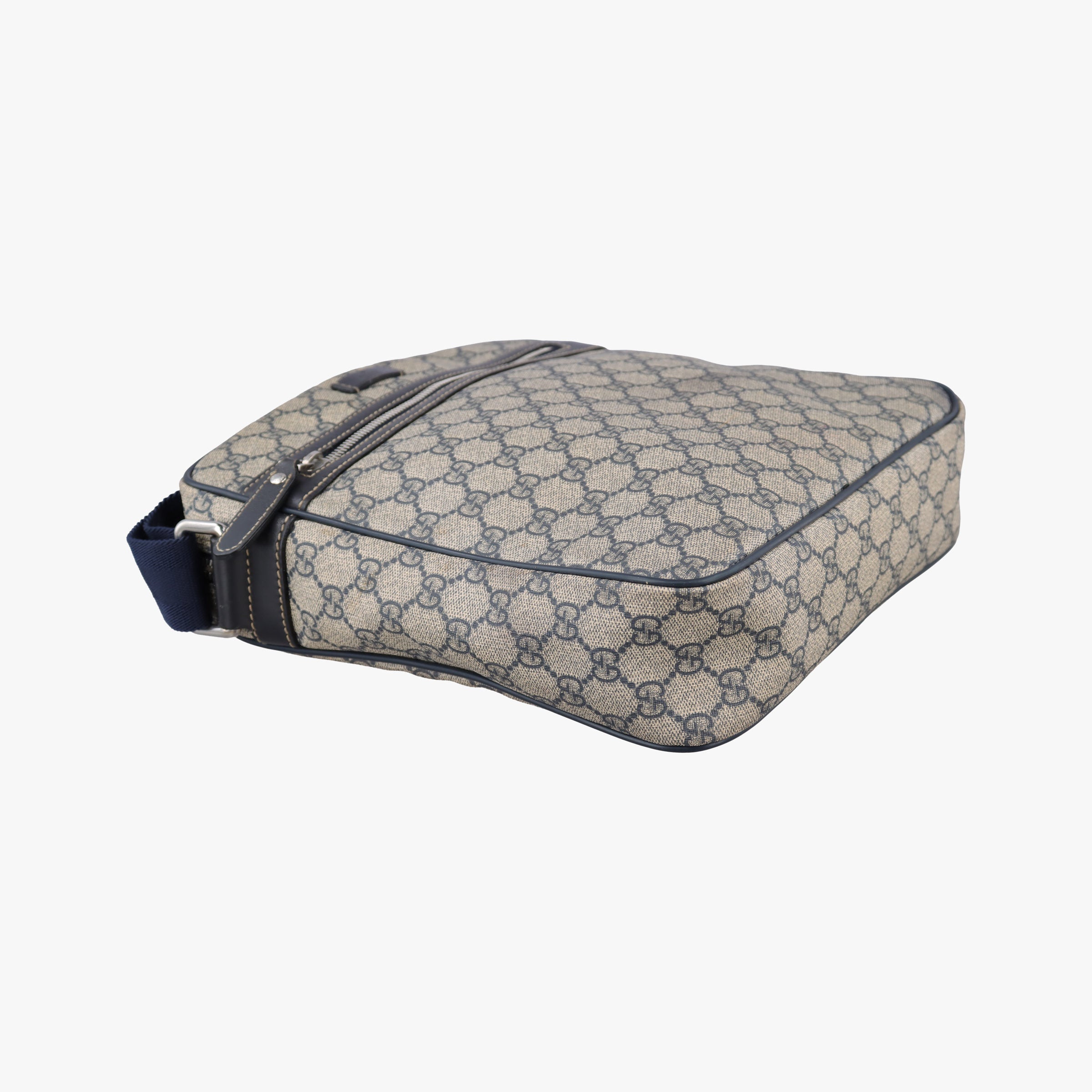 GG Imprime Messenger Beige × Navy PVC coated canvas×leather 201448 E9879957GGインプリメ メッセンジャー ベージュ×ネイビー PVCコーティングキャンバス×レザー 201448 E9879957