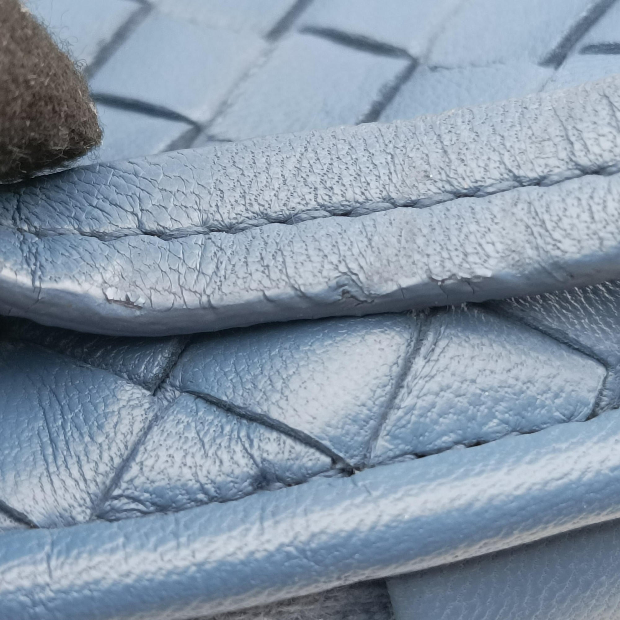 NODINI Intrecciato Blue lambskin B01514424Dノディーニ イントレチャート ブルー ラムスキン B01514424D