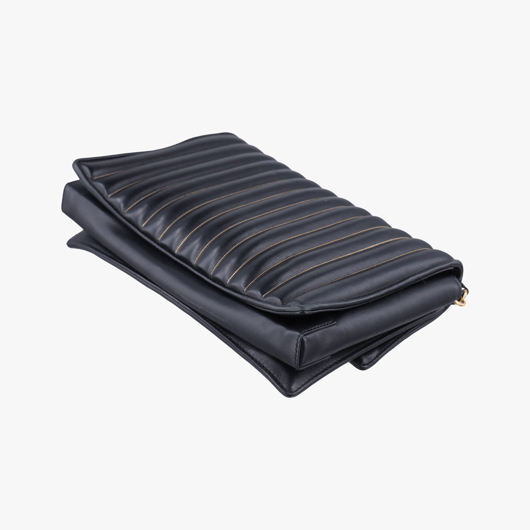 Vara Logo Ribbon Stripe Black Leather AU-21/F164ヴァラ ロゴ リボン ストライプ ブラック レザー AU-21/F164
