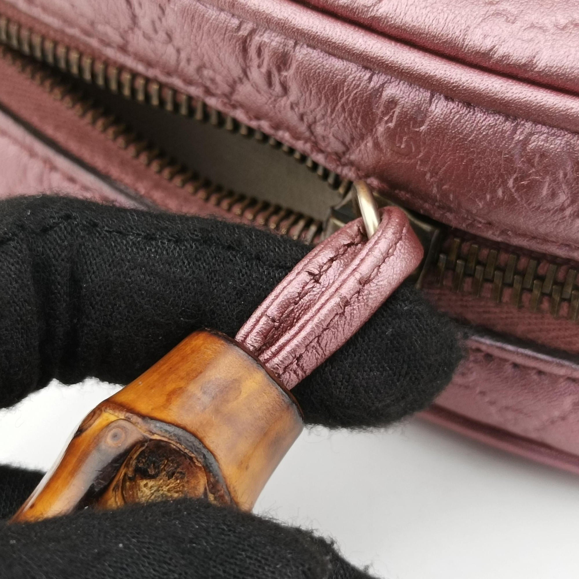 Microguccissima bamboo camera Pink Leather 309538 B013121338マイクログッチシマ バンブー ピンク レザー 309538 B013121338