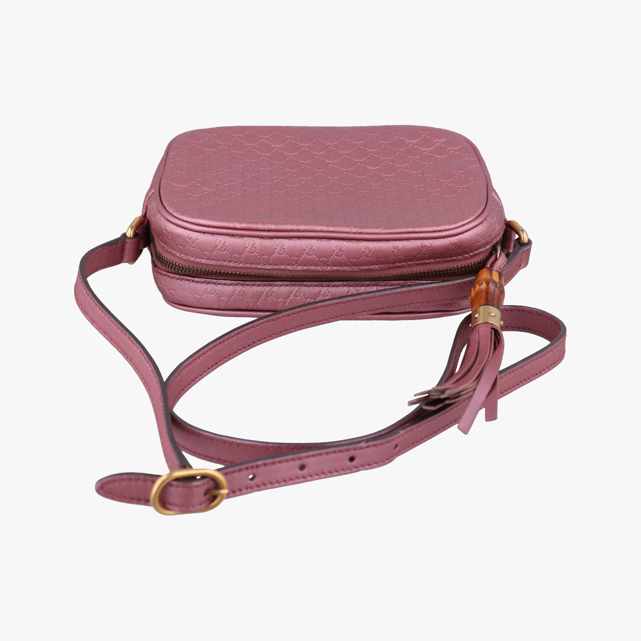 Microguccissima bamboo camera Pink Leather 309538 B013121338マイクログッチシマ バンブー ピンク レザー 309538 B013121338