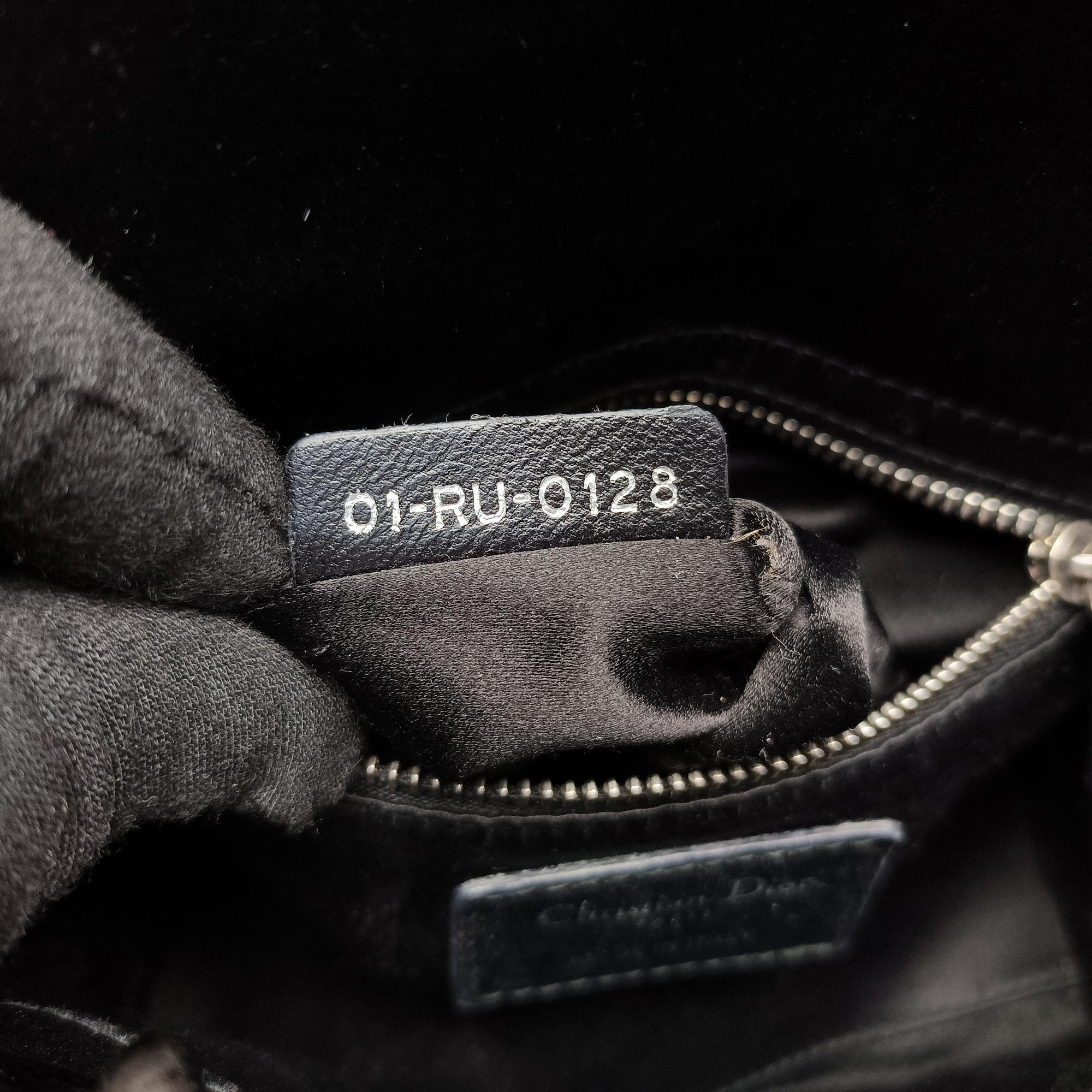 Lady Dior Black Silk 01-RU-0128レディディオール ブラック シルク 01-RU-0128